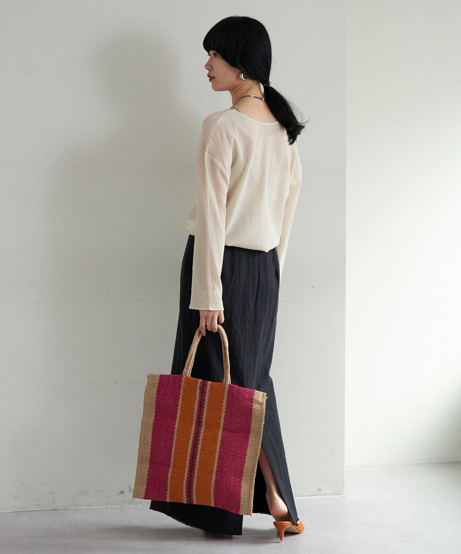 OUTLET(アウトレット) 【SHENERY】リネン混タイトマキシスカート