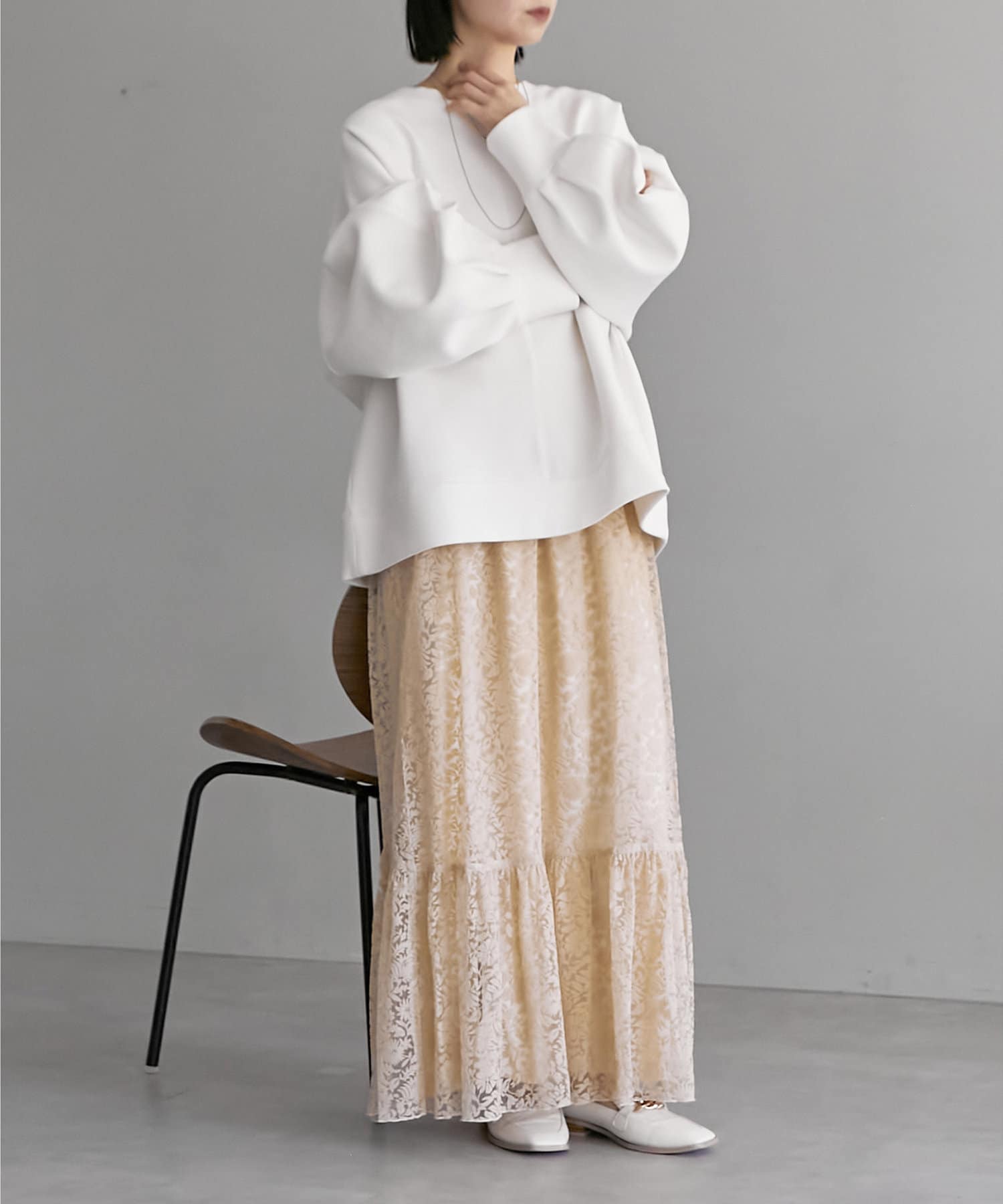 最終値下げyori フロッキーレーススカート新品タグ付き yori フロッキーレーススカート新品タグ付き