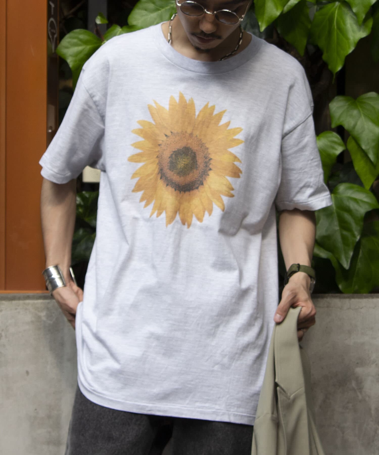 oneita USA製 90s sunflower art tee 向日葵 花