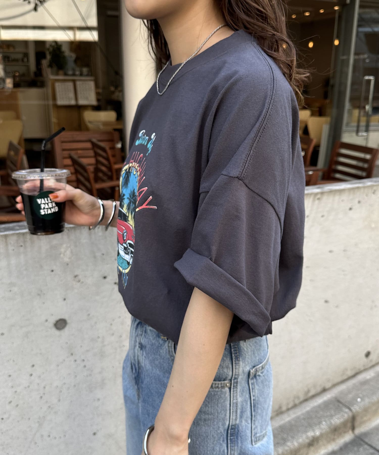 Discoat(ディスコート) 【ユニセックス】ヴィンテージカープリントTシャツ