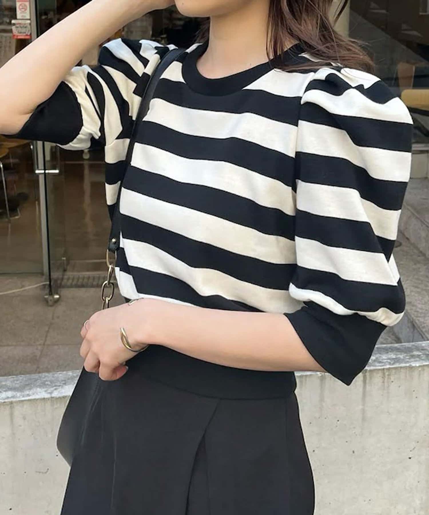 夏にぴったり❤️ボーダートップス お出かけにも女子会にも使える万能アイテム continuer de NICE CLAUP/パワショルボーダートップス｜NICE