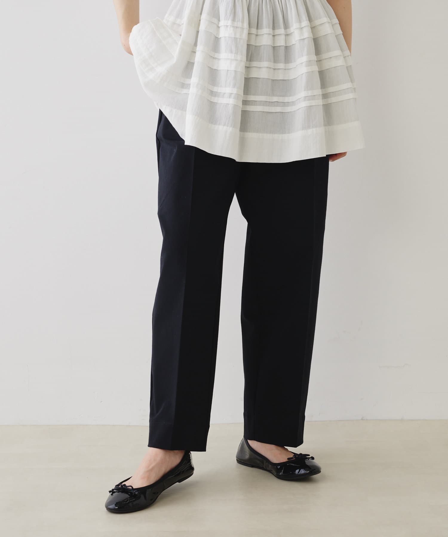 PUAL CE CIN(ピュアルセシン) センタープレスストレッチパンツ