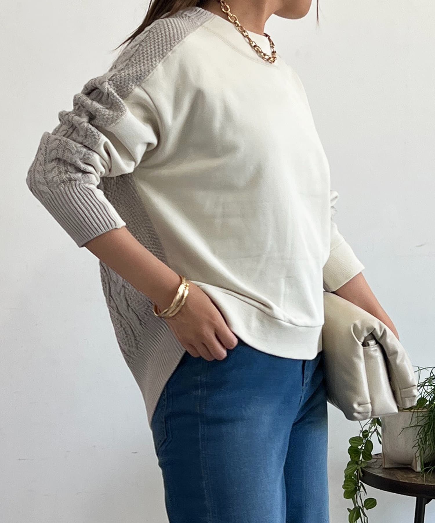 un dix cors(アンディコール) 切替裏毛プルオーバー