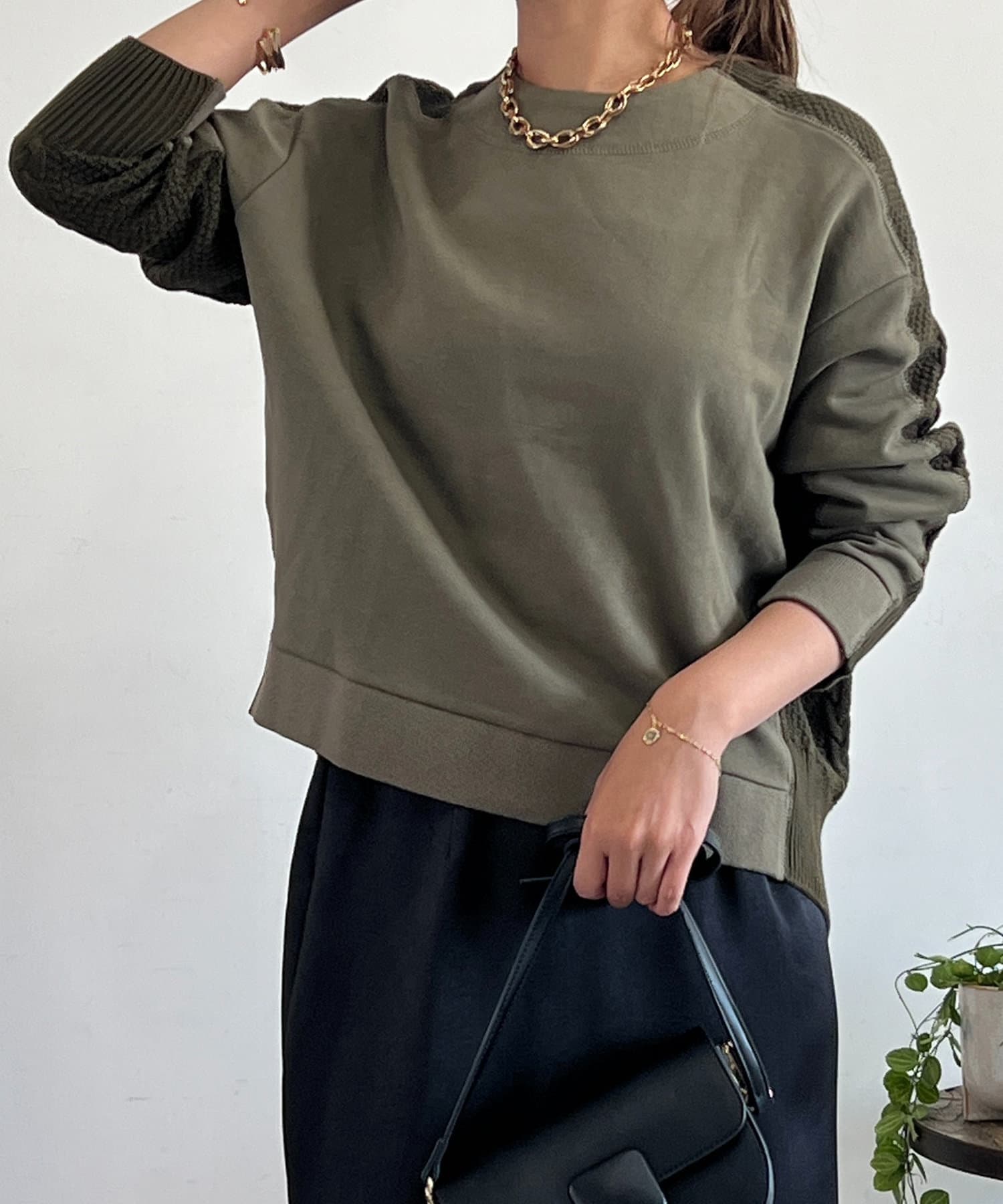 un dix cors(アンディコール) 切替裏毛プルオーバー