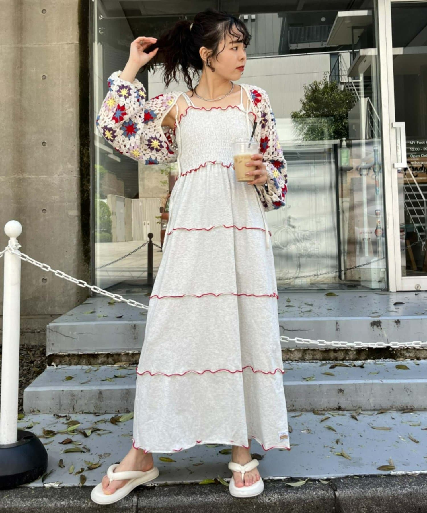 vintage フリル キャミワンピース itimi jantiques - ファッション