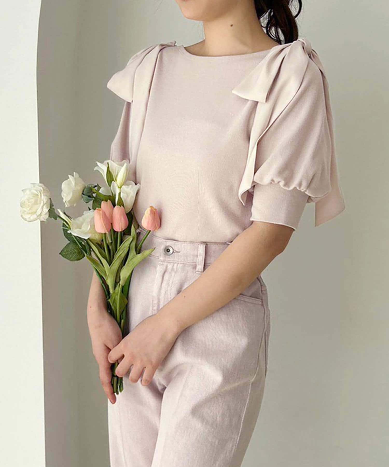 美品⁑sacai アシンメトリー レースアップ Tシャツ リボン