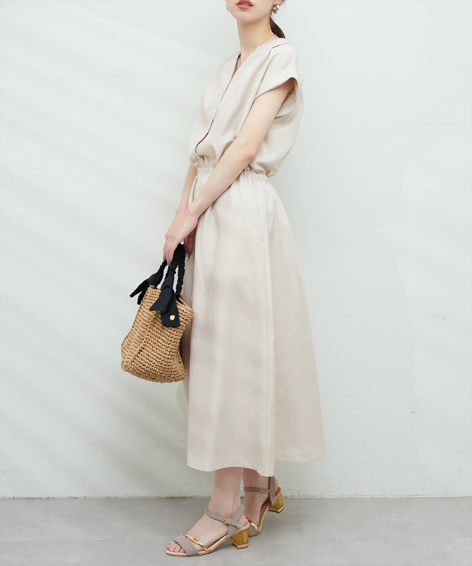 Vあきフレンチスリーブワンピース natural couture(ナチュラルクチュール)レディース PAL CLOSET(パルクローゼット)  パルグループ公式ファッション通販サイト