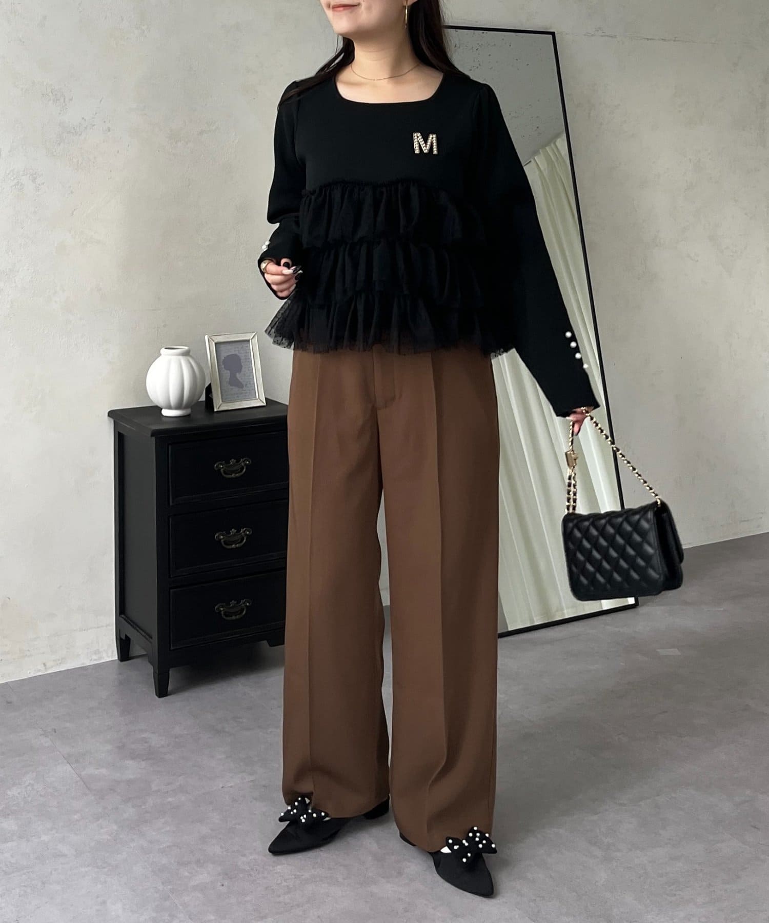 prose verse(プロズヴェール) ハイウエストセンタープレスタックパンツ