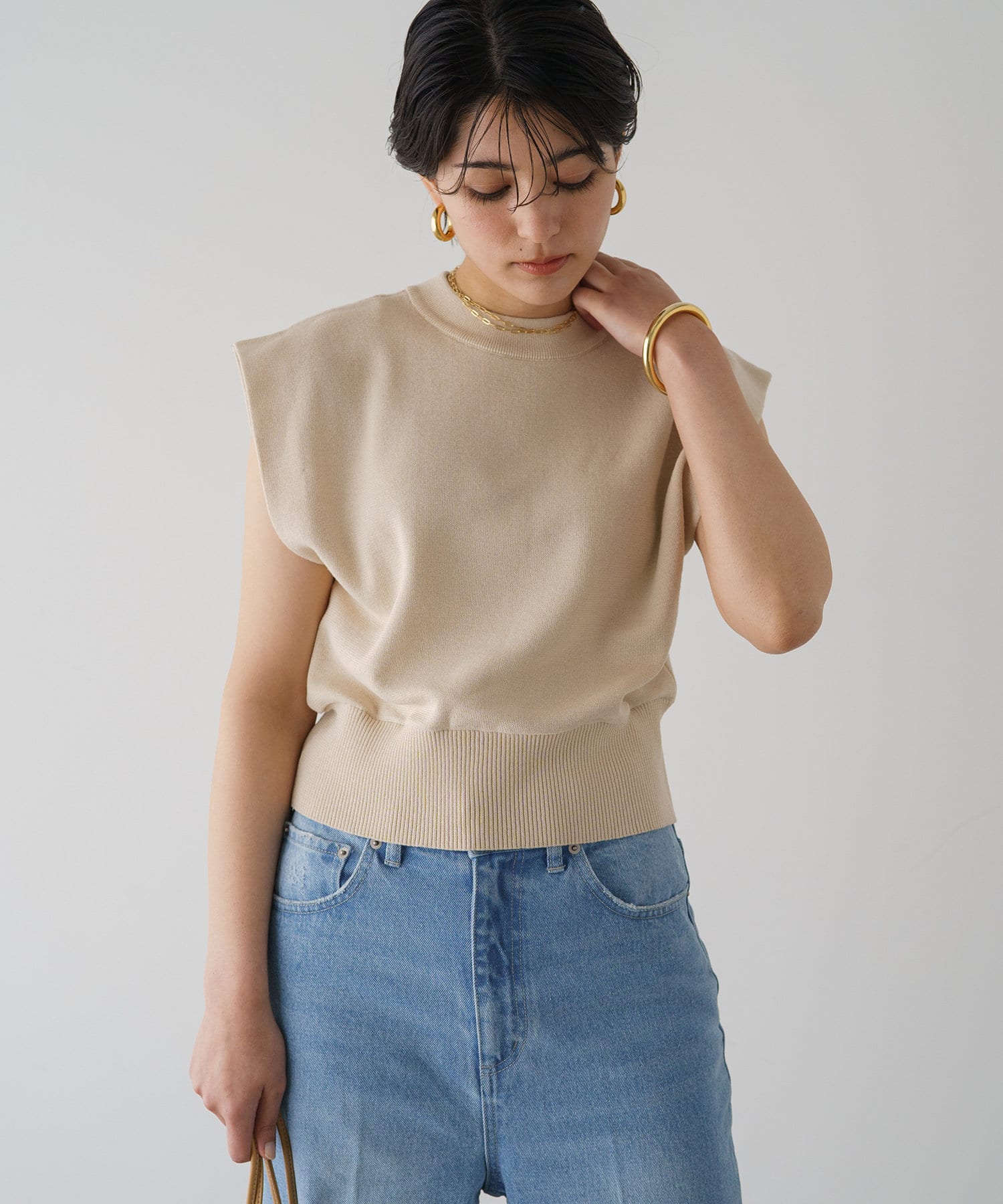 Loungedress(ラウンジドレス) ショートノースリニット