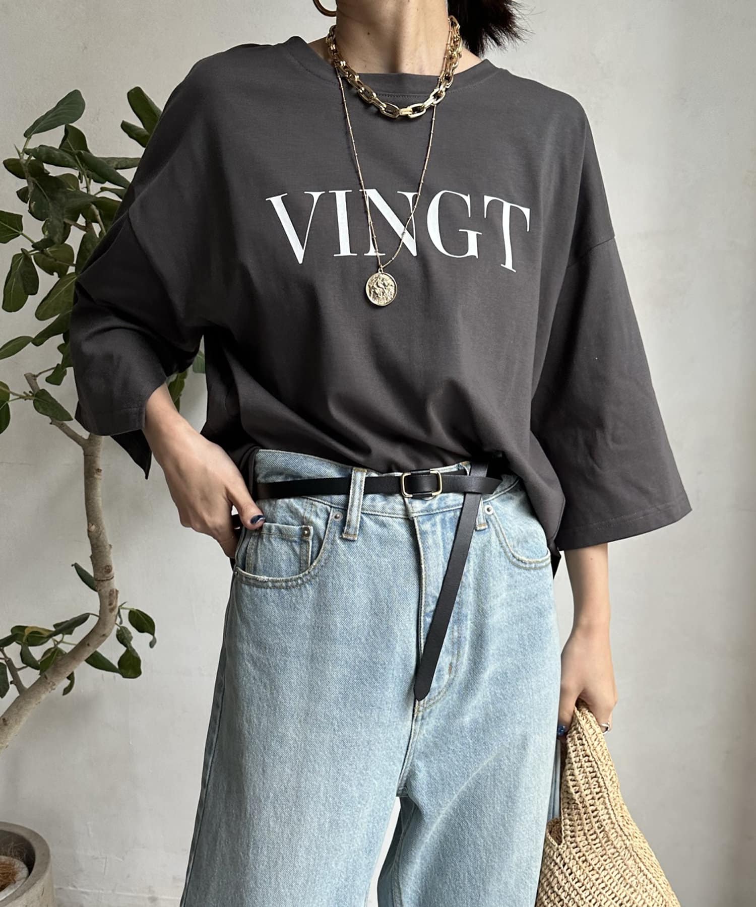 DOUDOU(ドゥドゥ) 【WEB限定】 VINGT袖スリットTEE