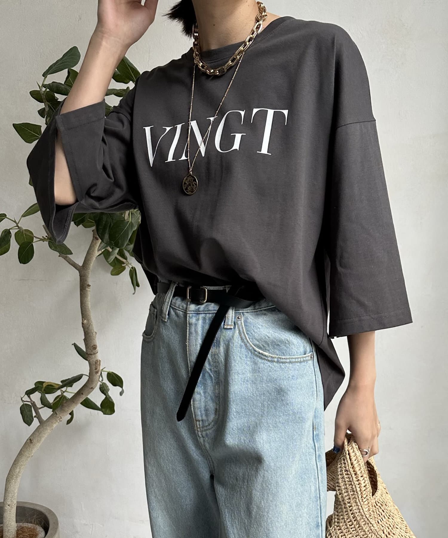 DOUDOU(ドゥドゥ) 【WEB限定】 VINGT袖スリットTEE