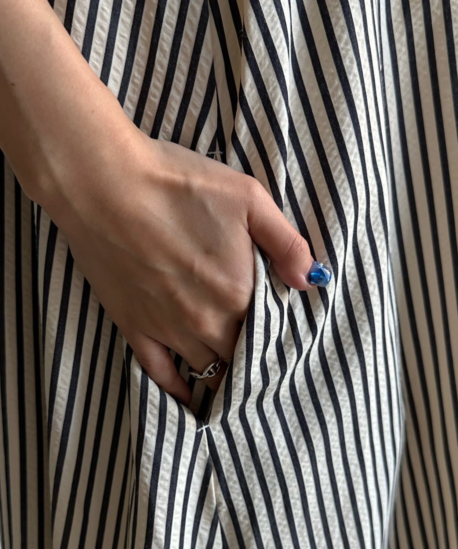 DOUDOU(ドゥドゥ) 【WEB限定】ストライプノースリーブワンピース