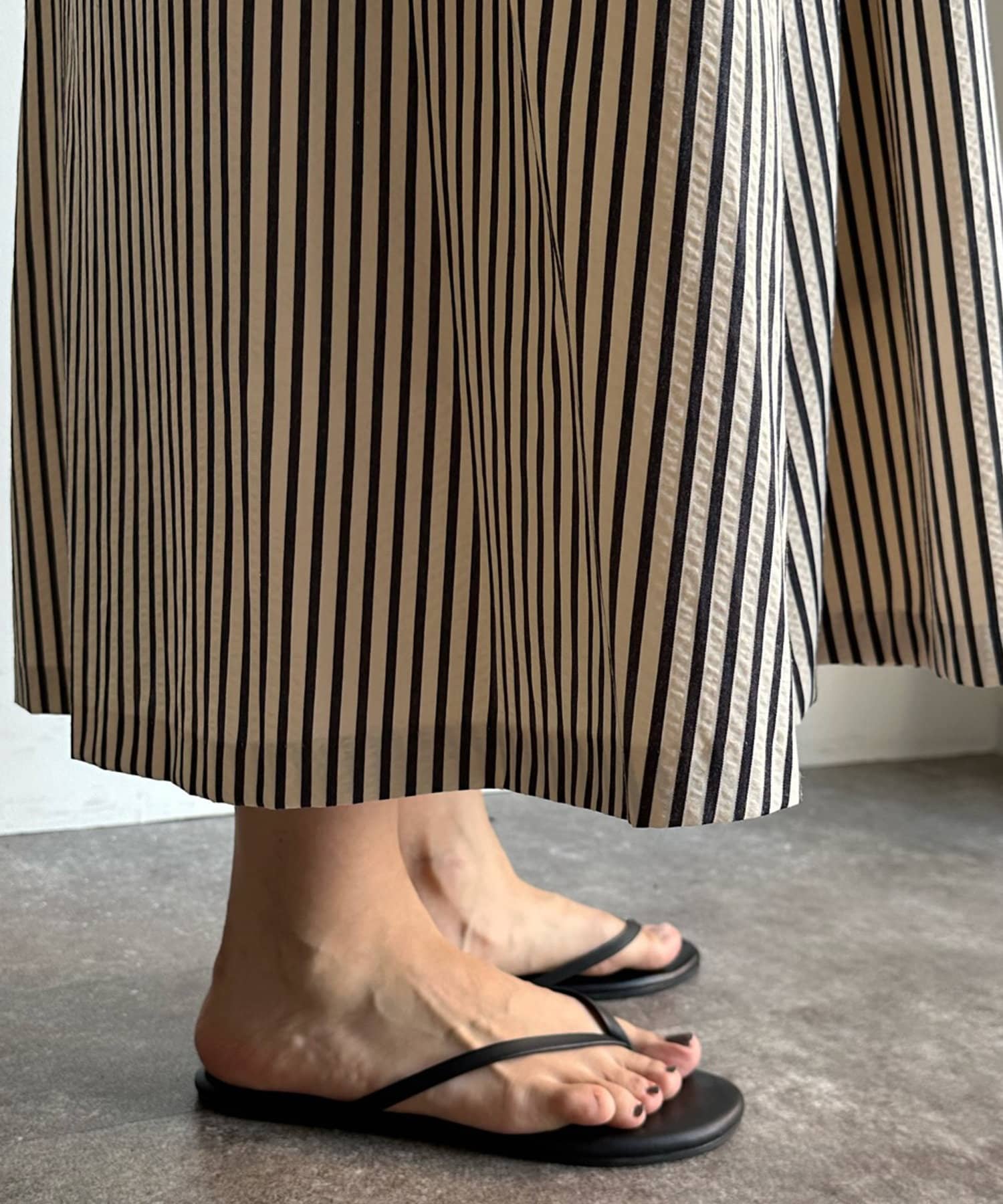 DOUDOU(ドゥドゥ) 【WEB限定】ストライプノースリーブワンピース