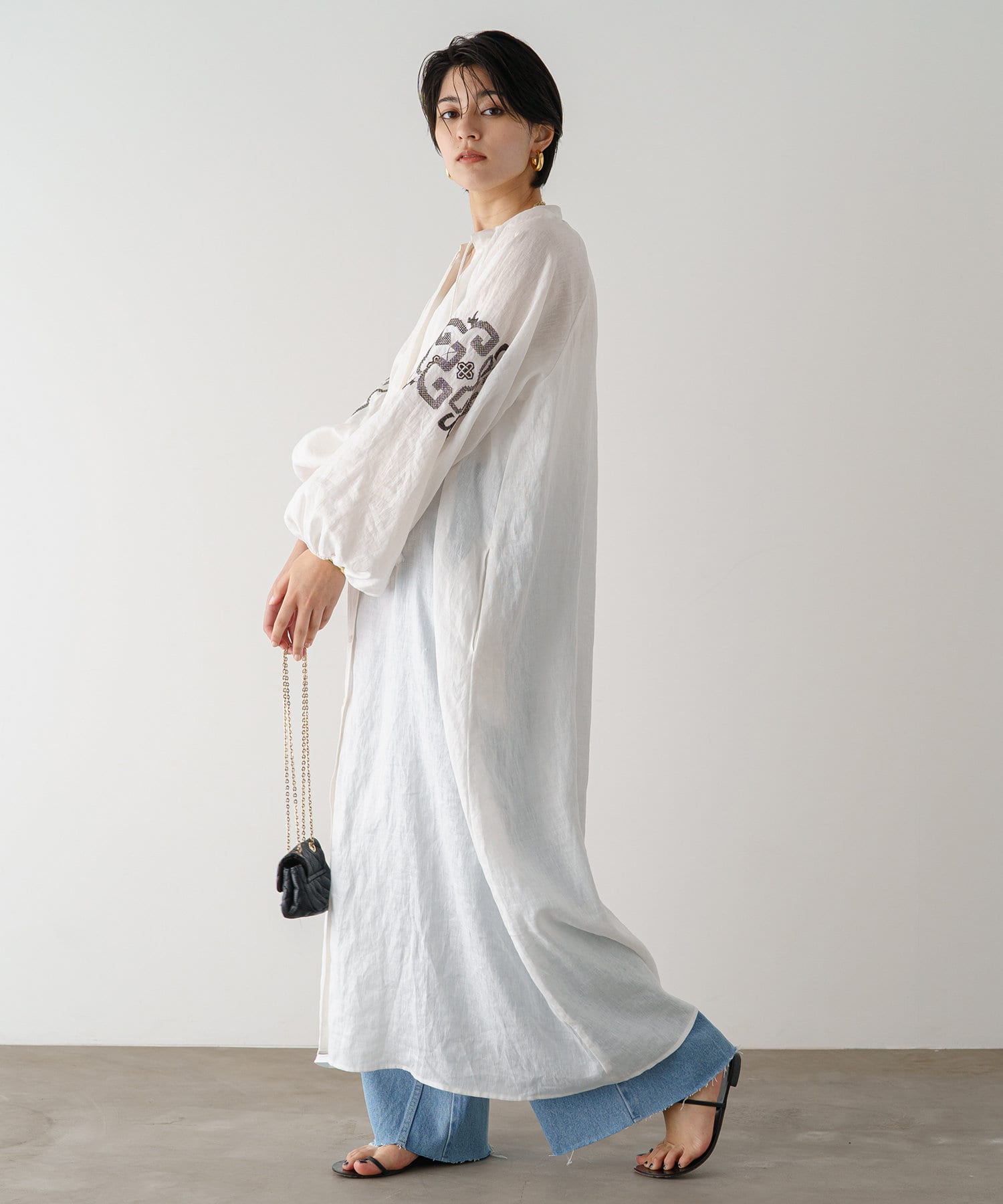 Loungedress(ラウンジドレス) リネン刺繍ワンピース