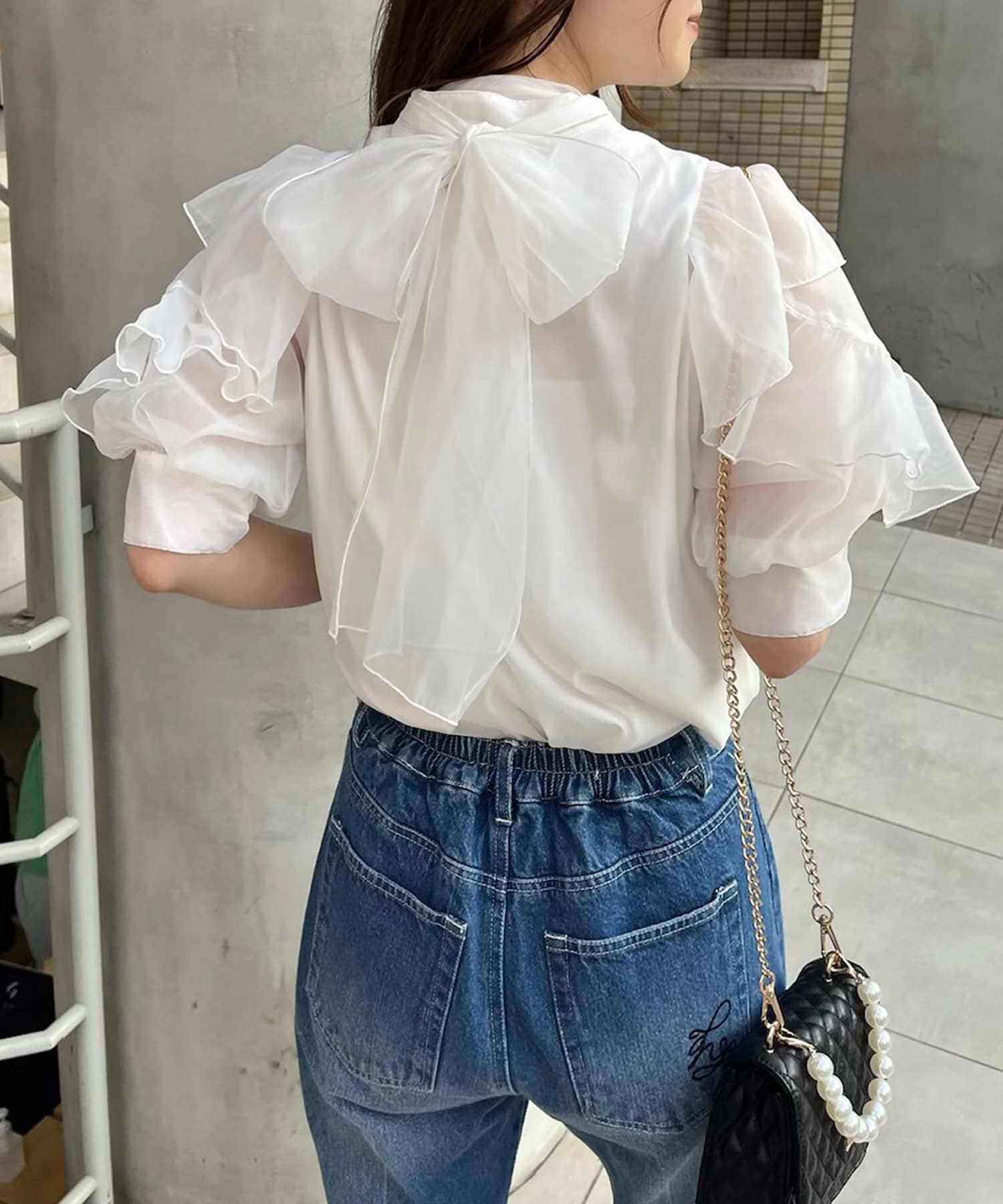 ゆ*中様 【新品】aLORS paris アロー 2way ボウタイフリルブラウ one after another】前後2WAY/ボウタイブラウス | NICE CLAUP