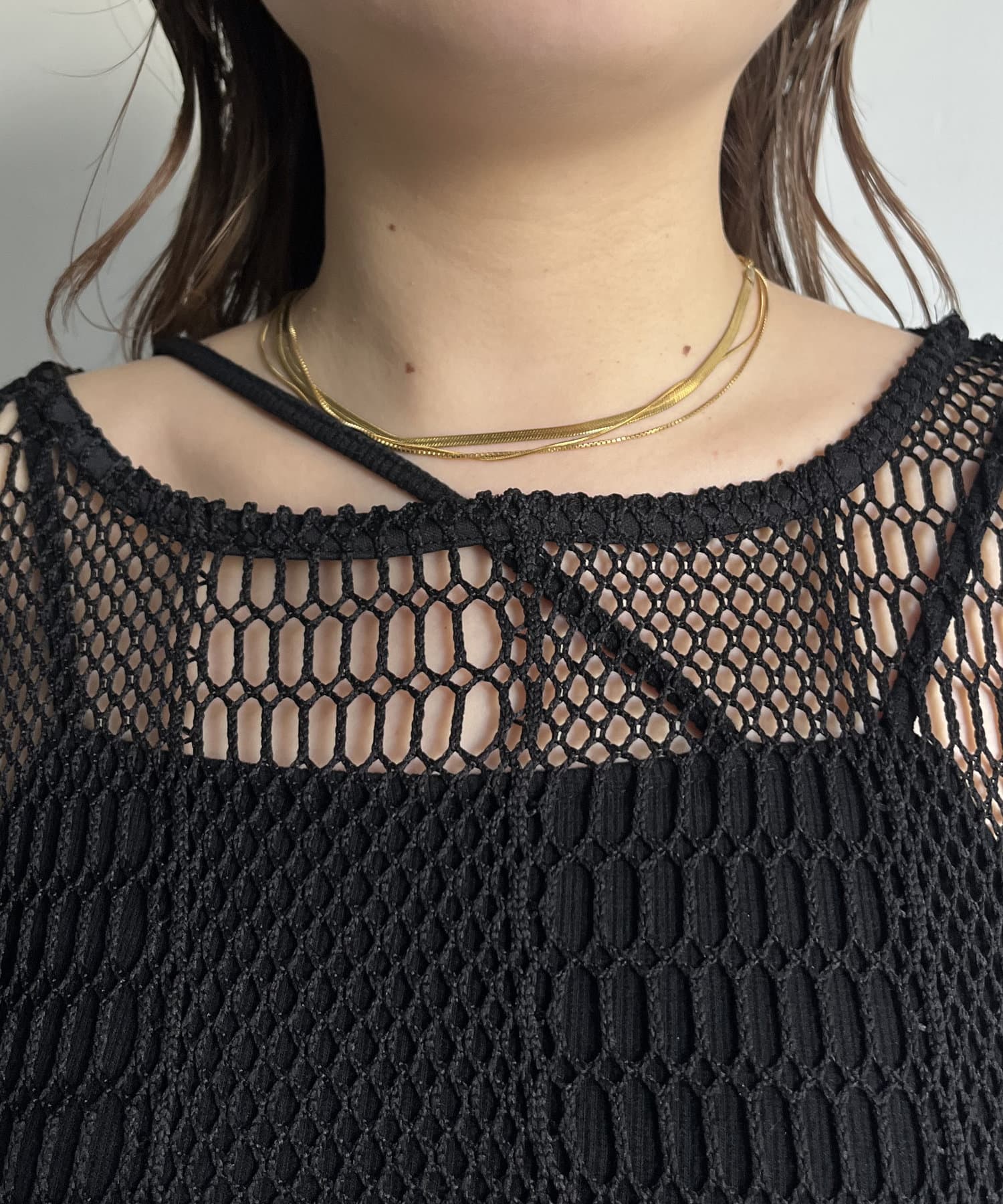 prose verse(プロズヴェール) 【MOMO SELECT】パッチワークメッシュプルオーバー