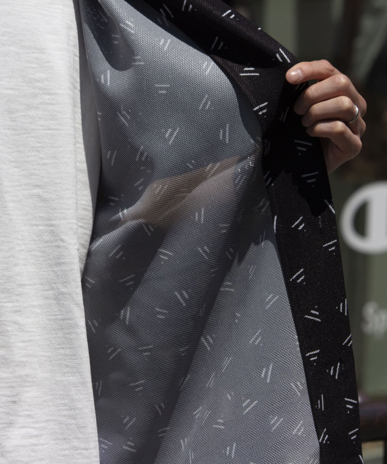 FREDY & GLOSTER(フレディ アンド グロスター) 【GLOSTER】ジオメトリック柄 オープンカラーシャツ メッシュシャツ