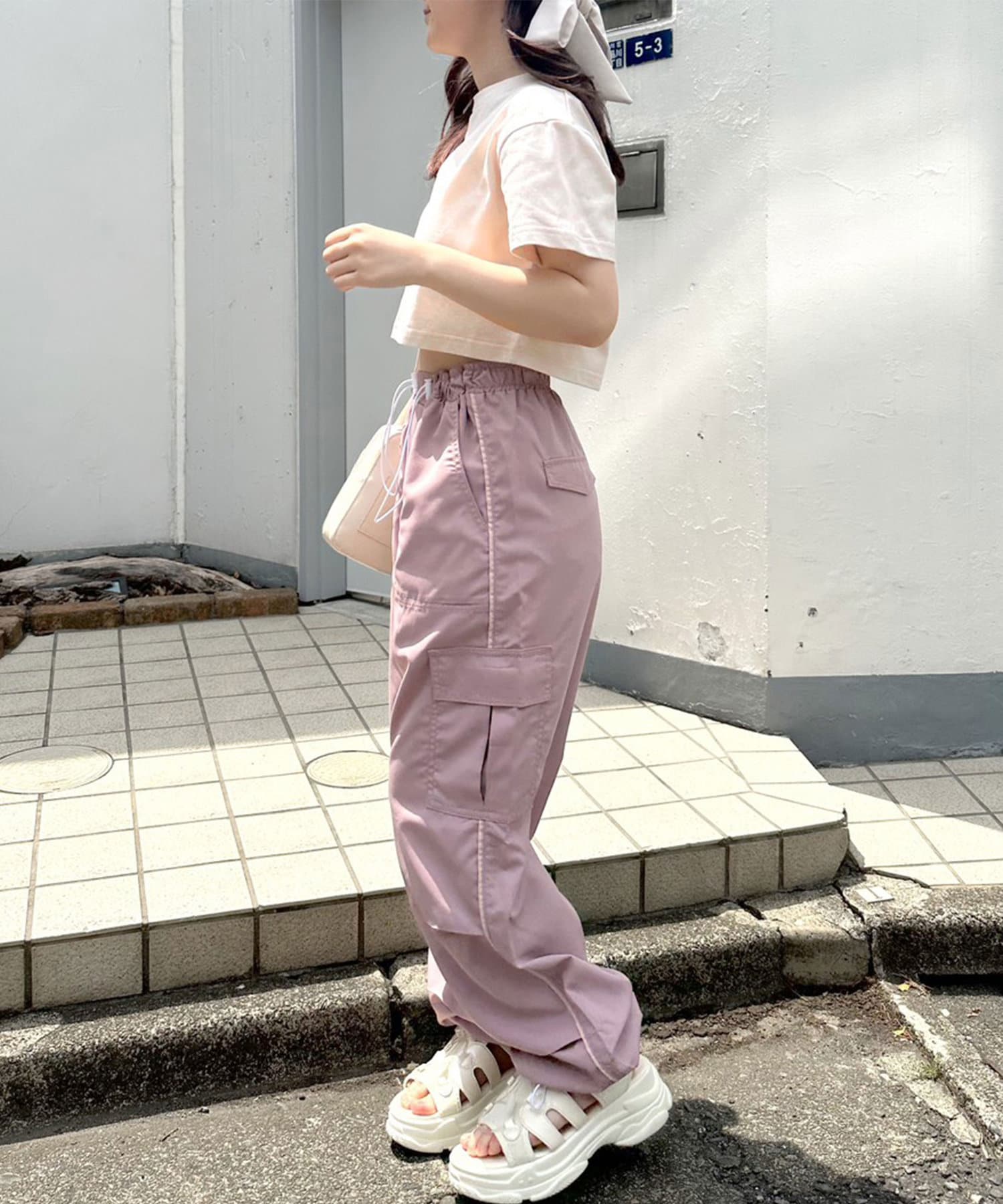 OLIVE des OLIVE(オリーブ デ オリーブ) クロップドTシャツ