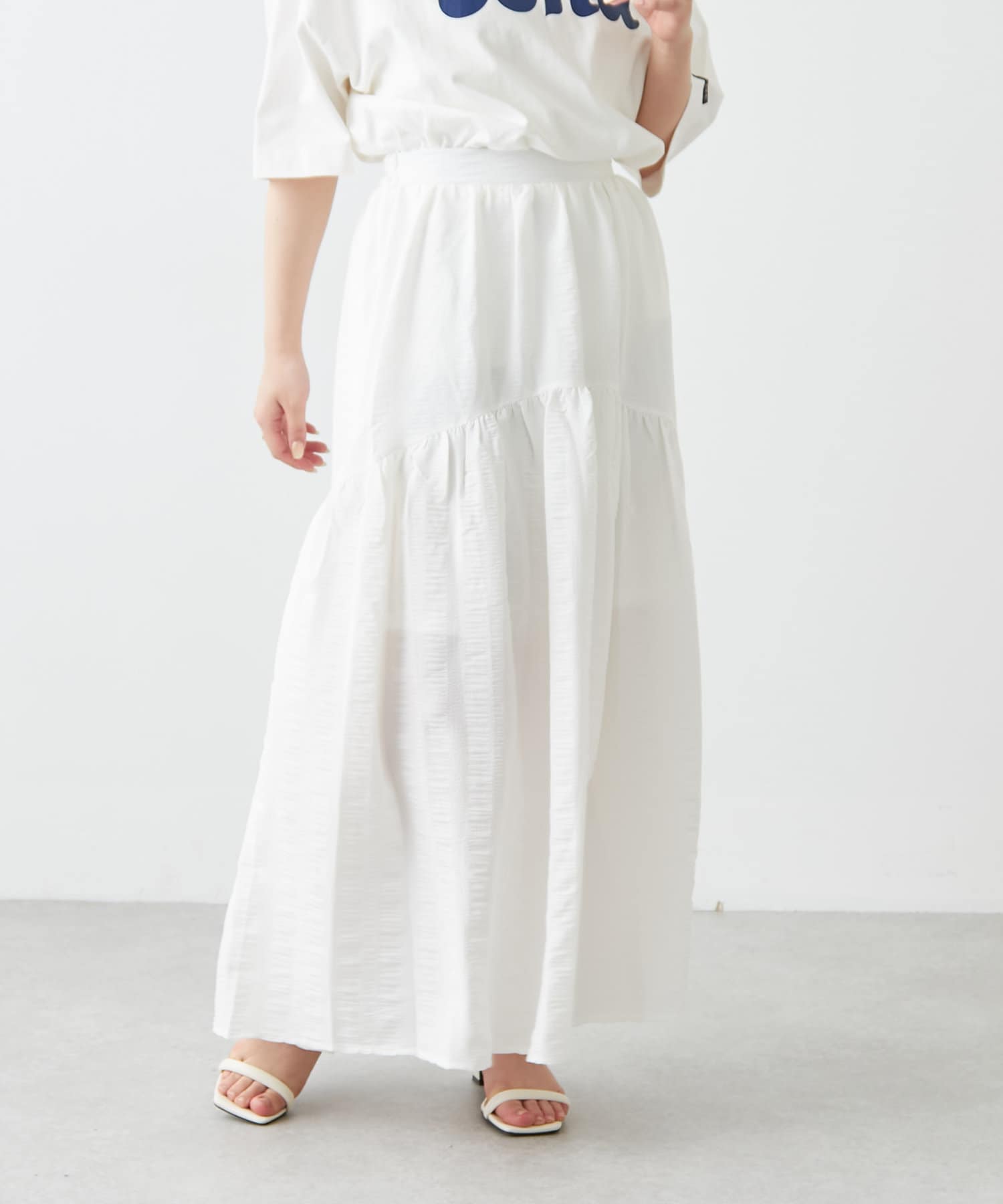 楊柳切り替えギャザースカート | NICE CLAUP / OLIVE des OLIVE OUTLET