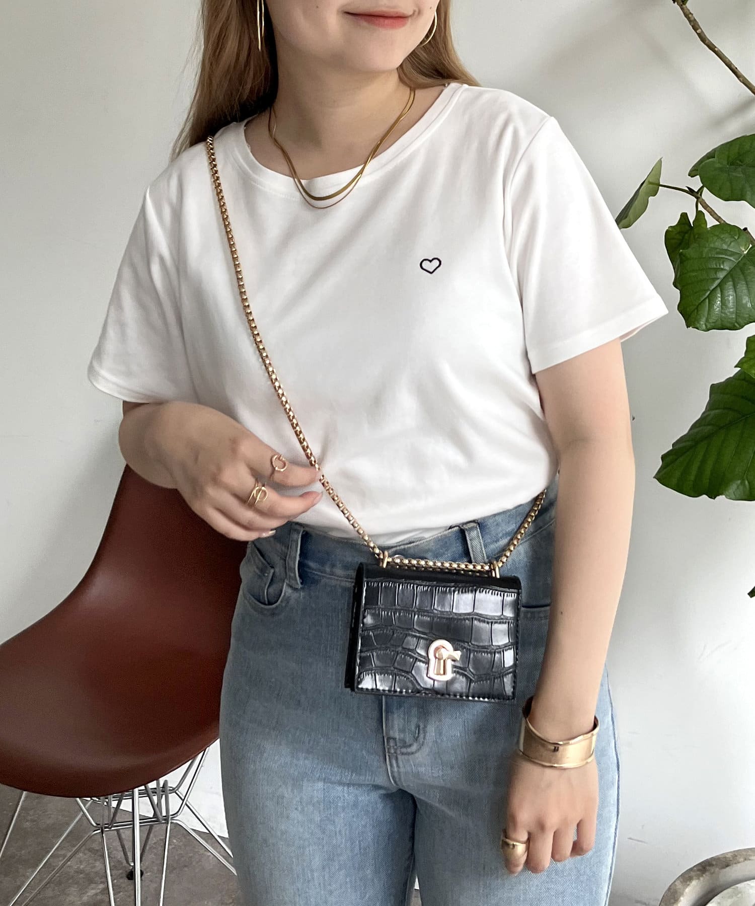 prose verse(プロズヴェール) ハート刺繍Tシャツ