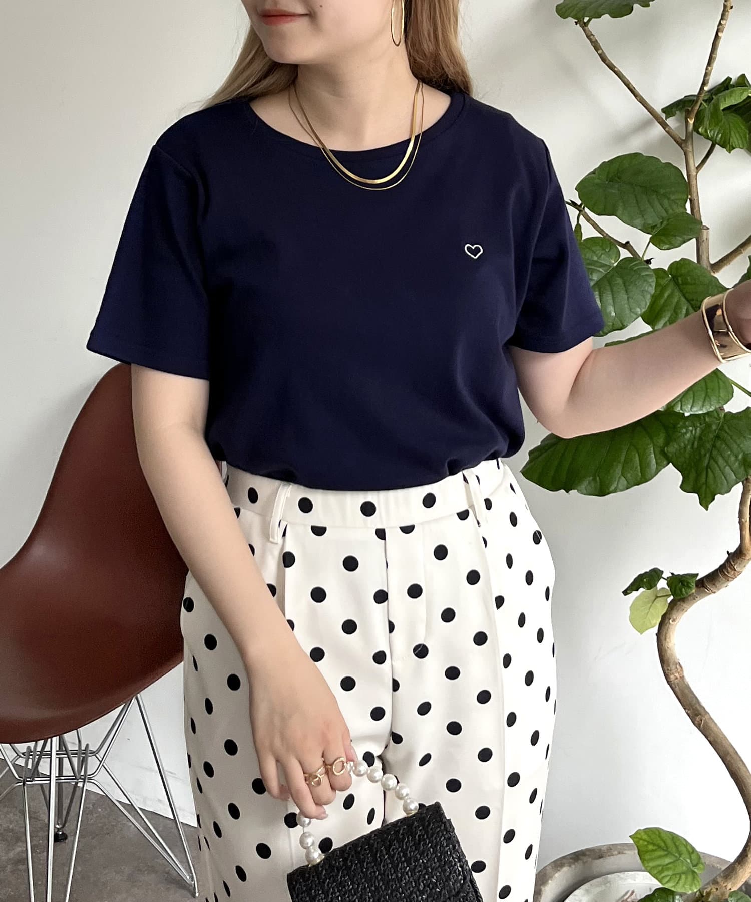 prose verse(プロズヴェール) ハート刺繍Tシャツ