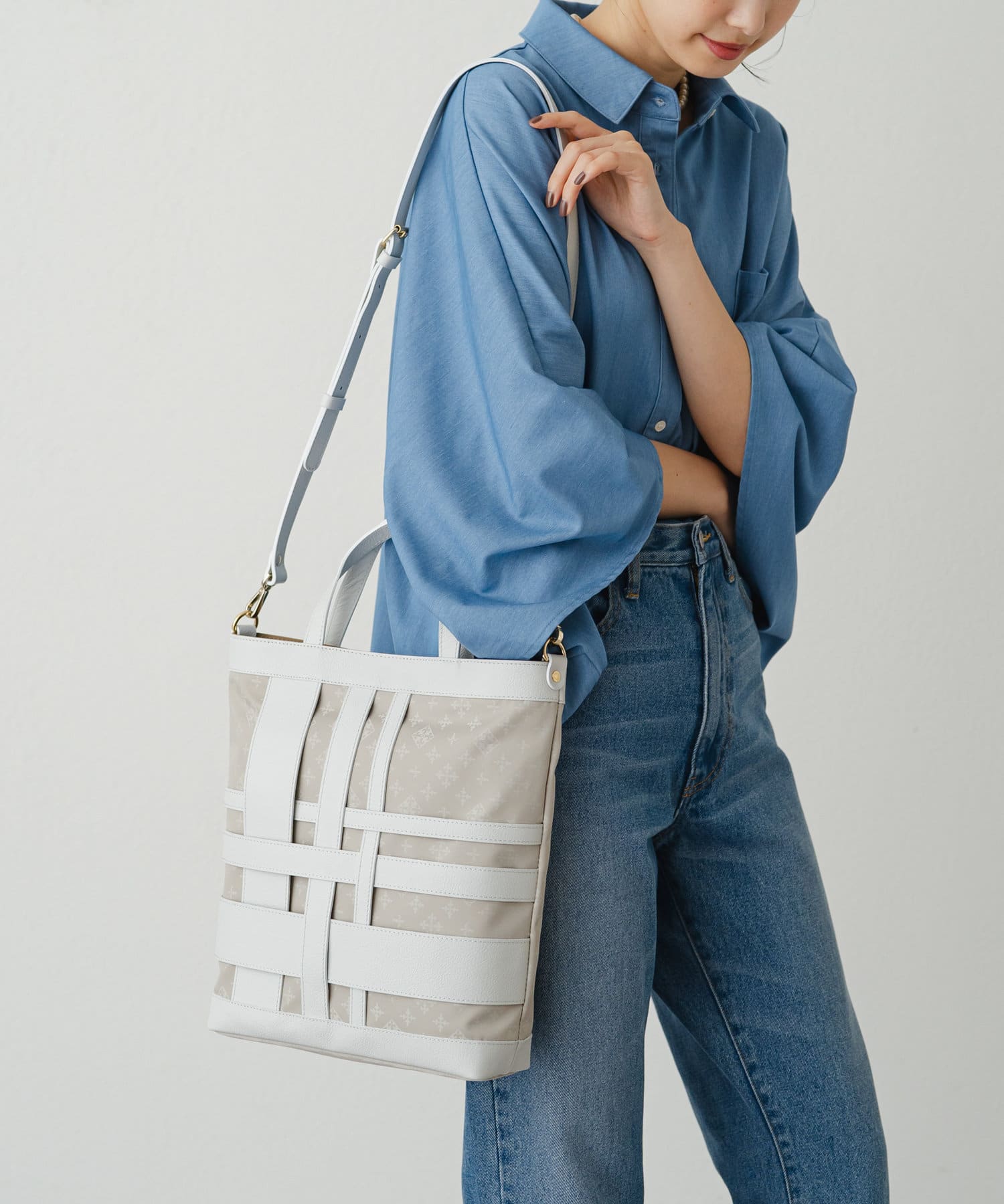 極美品 ラシット ランダムメッシュレザー 2WAY トートバッグ ショルダー 2023AW商品】ランダムメッシュレザー2wayトートバッグ｜ラシット