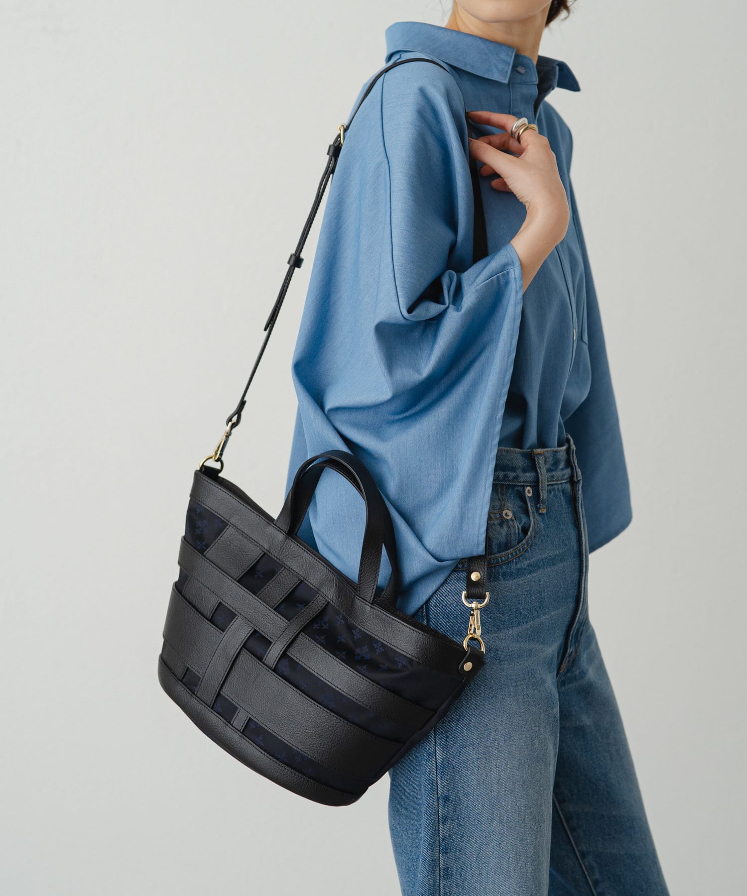 極美品 ラシット ランダムメッシュレザー 2WAY トートバッグ ショルダー 新作