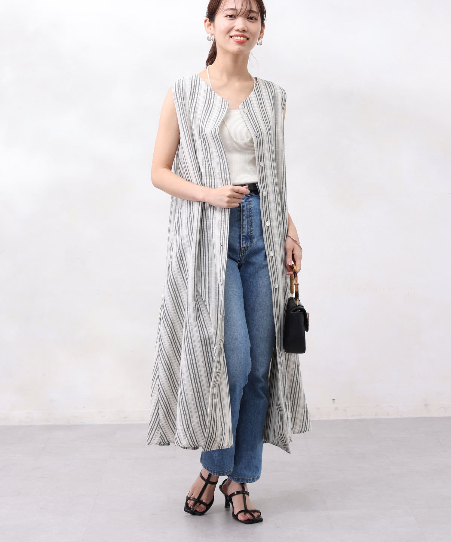 Chez toi(シェトワ) BACKチュールジレワンピース