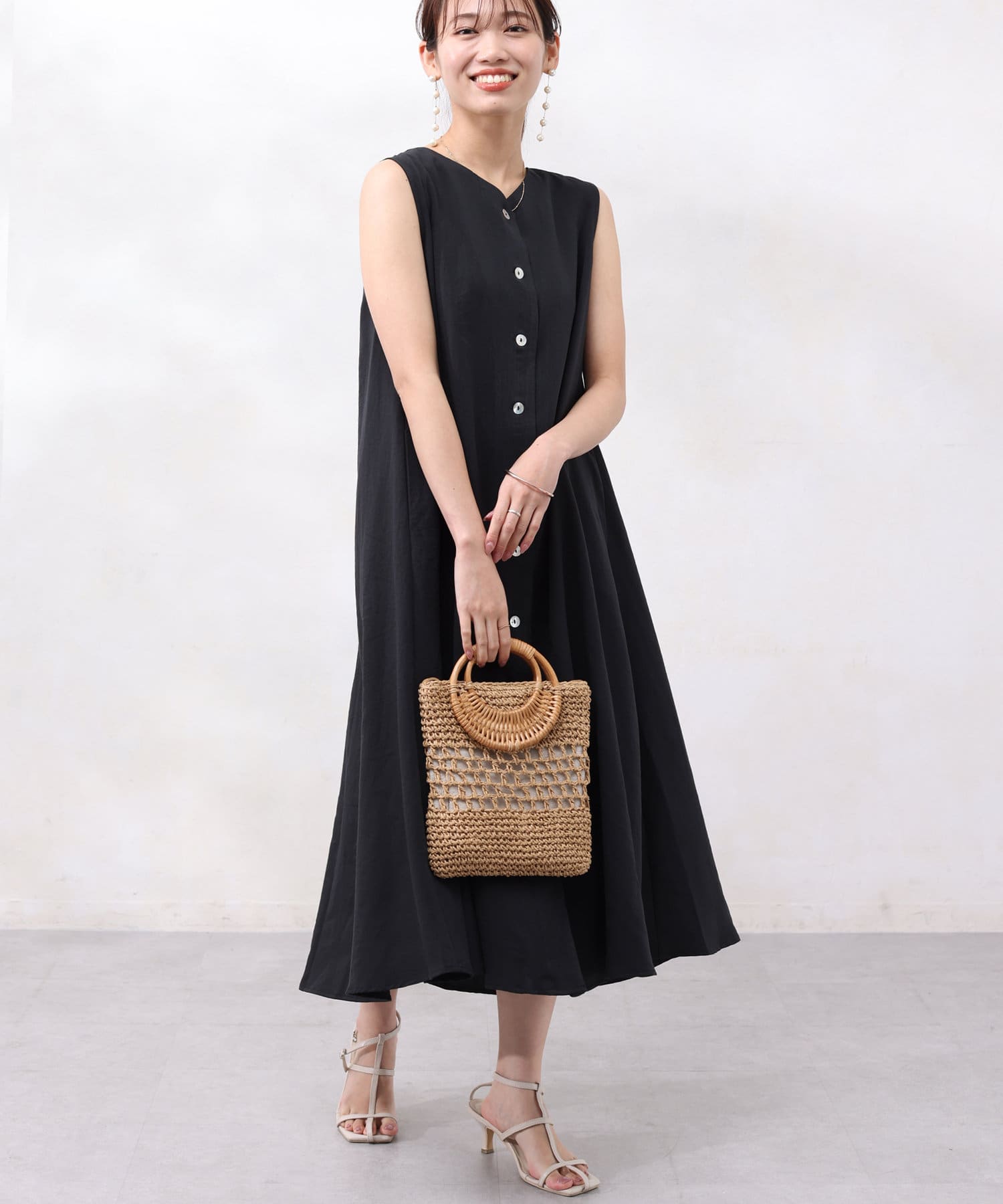 Chez toi(シェトワ) BACKチュールジレワンピース