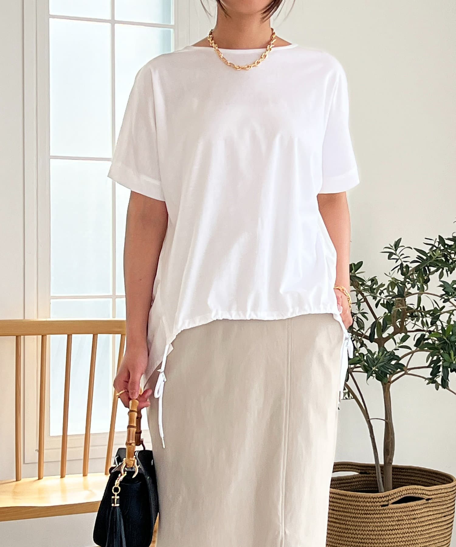 un dix cors(アンディコール) ドッキング裾絞りカットソー