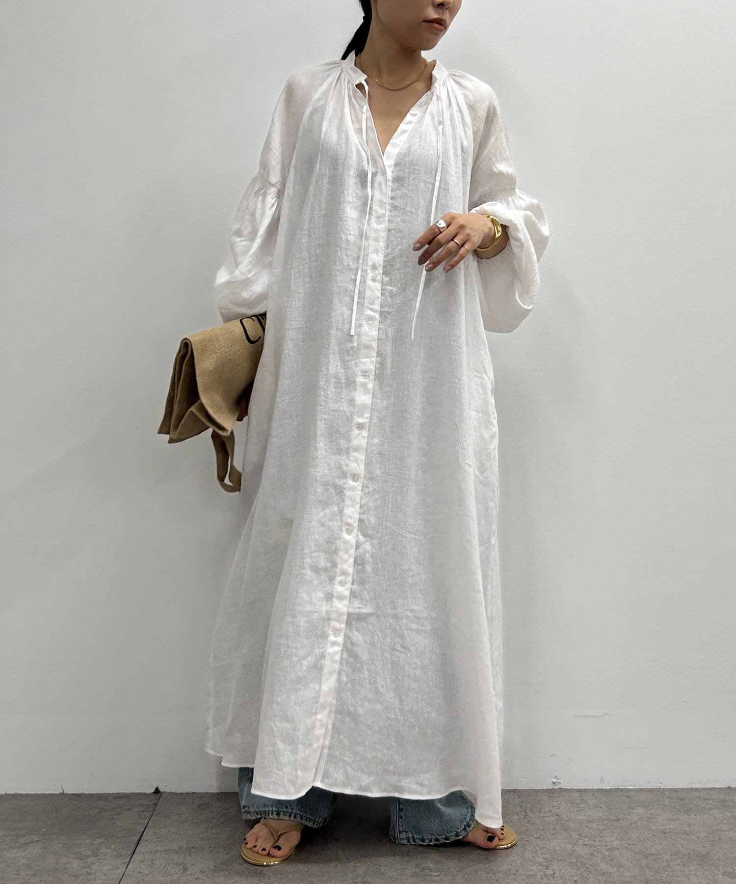 lounge dress ラウンジドレス　リネン　ワンピース　シャツワンピース LOUNGEDRESS（ラウンジドレス）の「リネンシャツワンピース