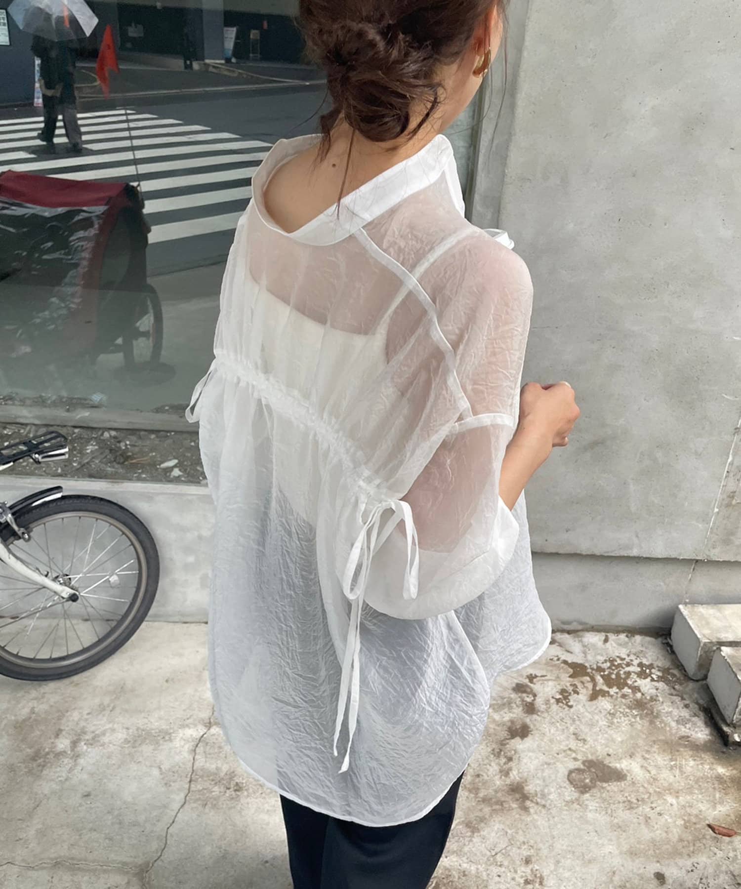 BACKギャザーシアシャツ | NICE CLAUP ⁄ OLIVE des OLIVE OUTLET(ナイ