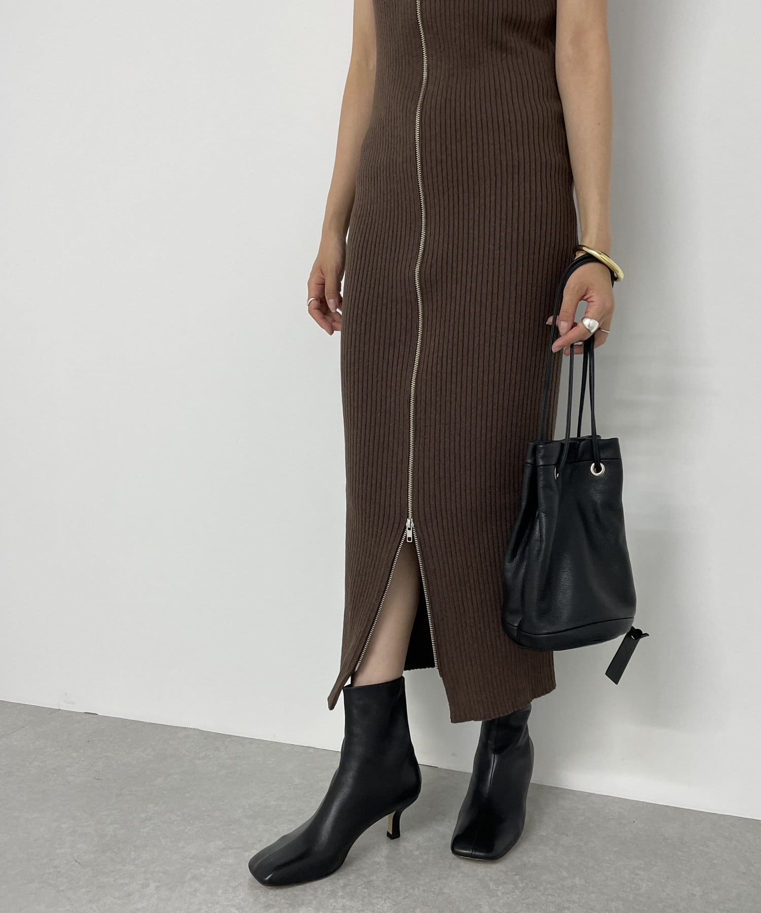 Loungedress(ラウンジドレス) ZIPニットワンピース