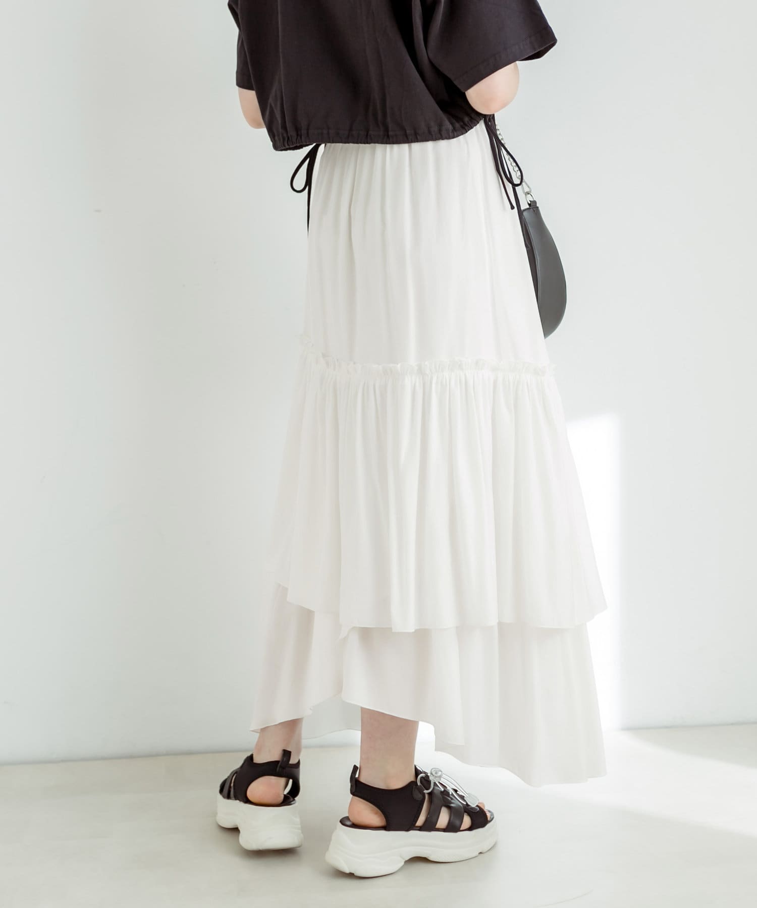 OLIVE des OLIVE(オリーブ デ オリーブ) とろみランダムティアードスカート