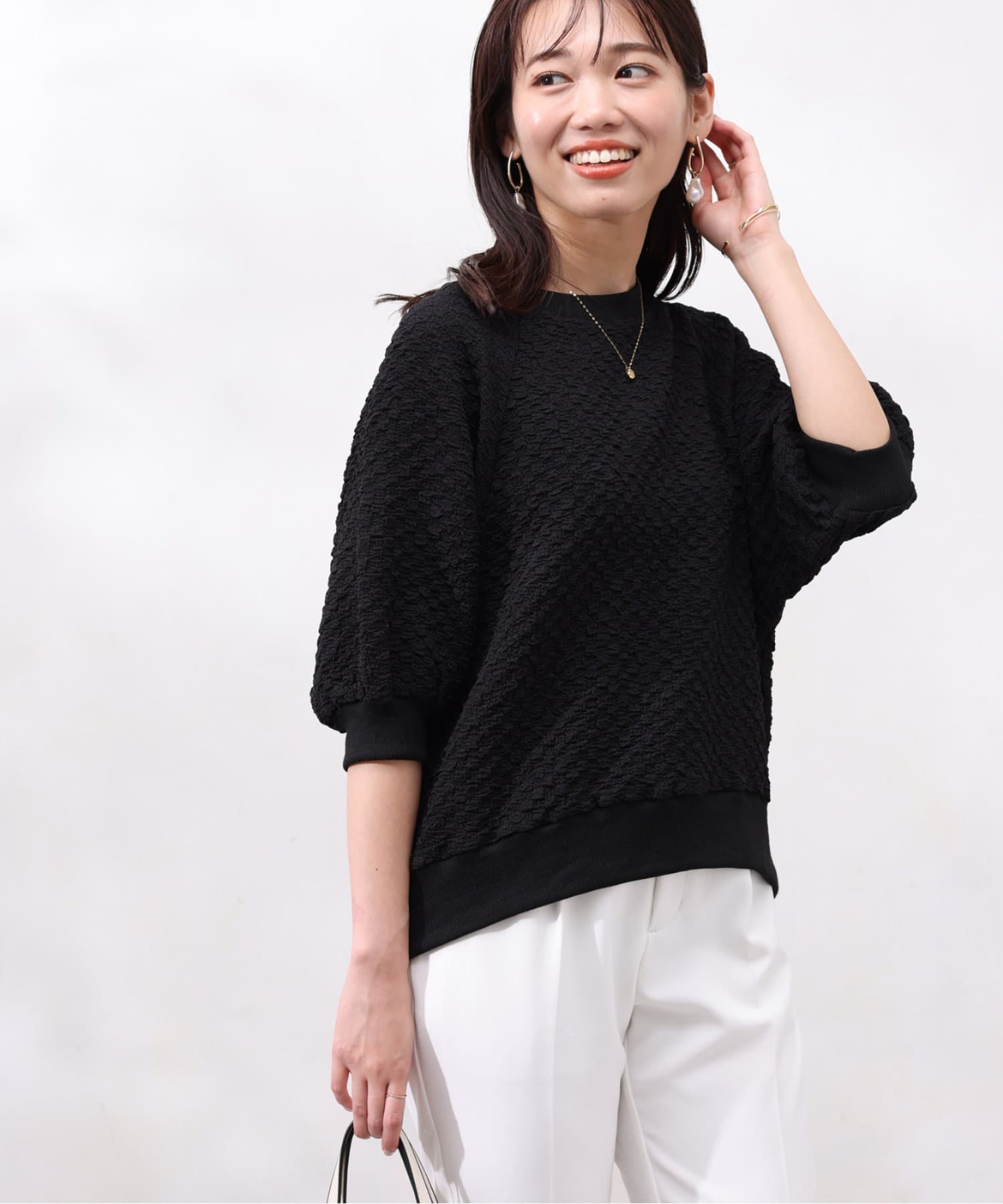 Chez toi(シェトワ) ポップコーンラグランスリーブプルオーバー