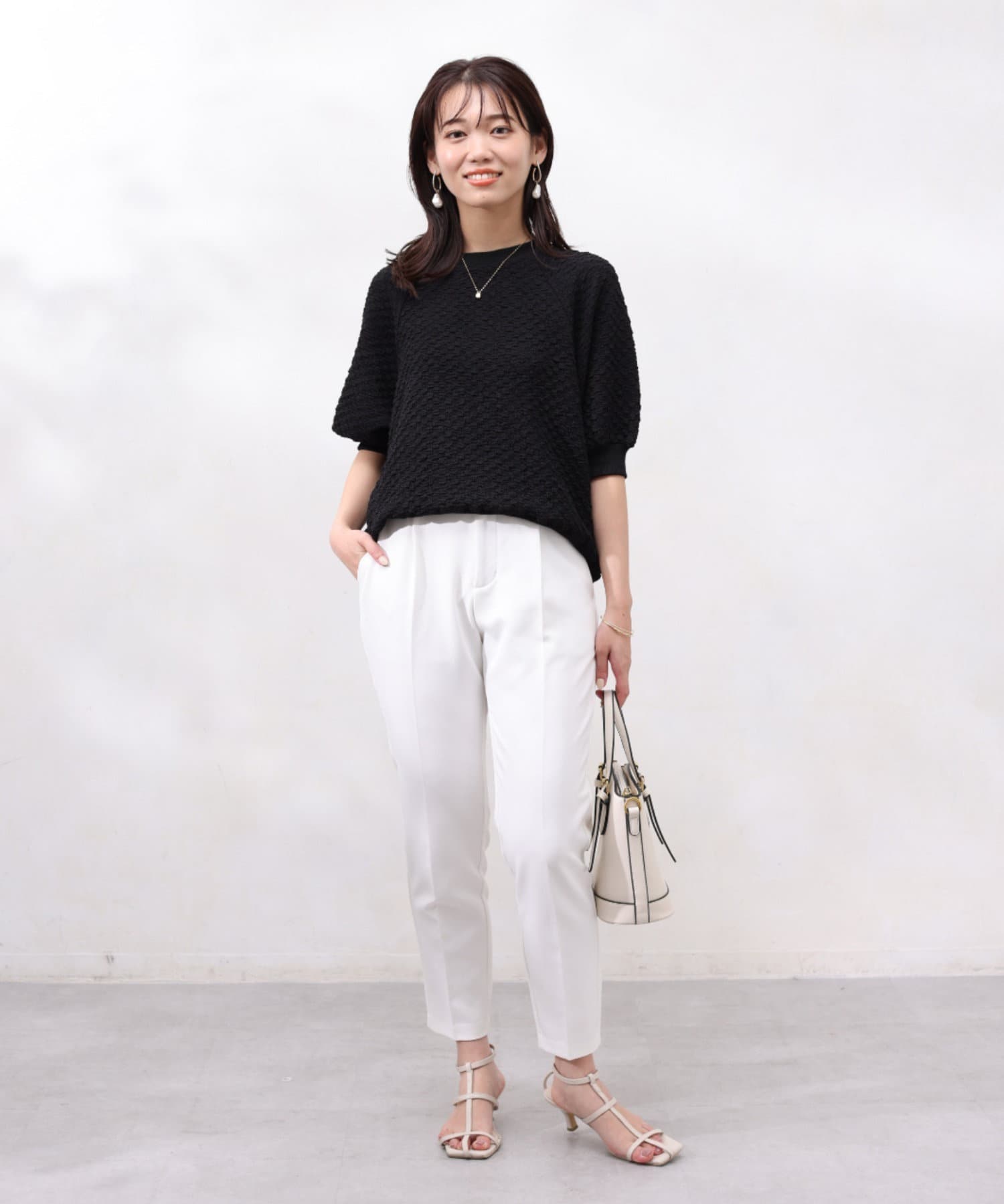 Chez toi(シェトワ) ポップコーンラグランスリーブプルオーバー