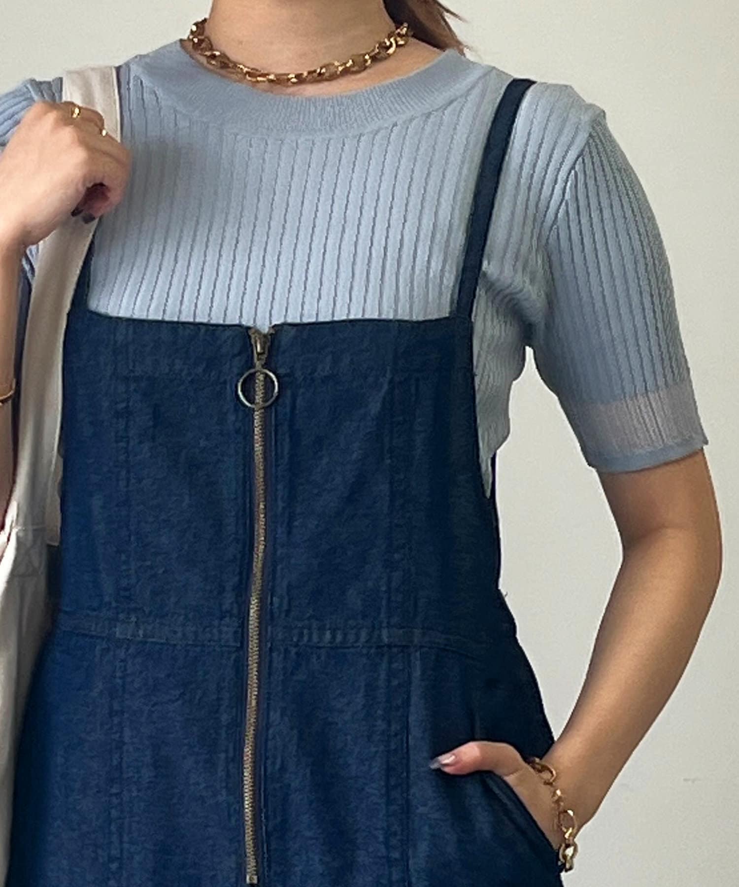 un dix cors(アンディコール) シアー使いコンパクトリブニット