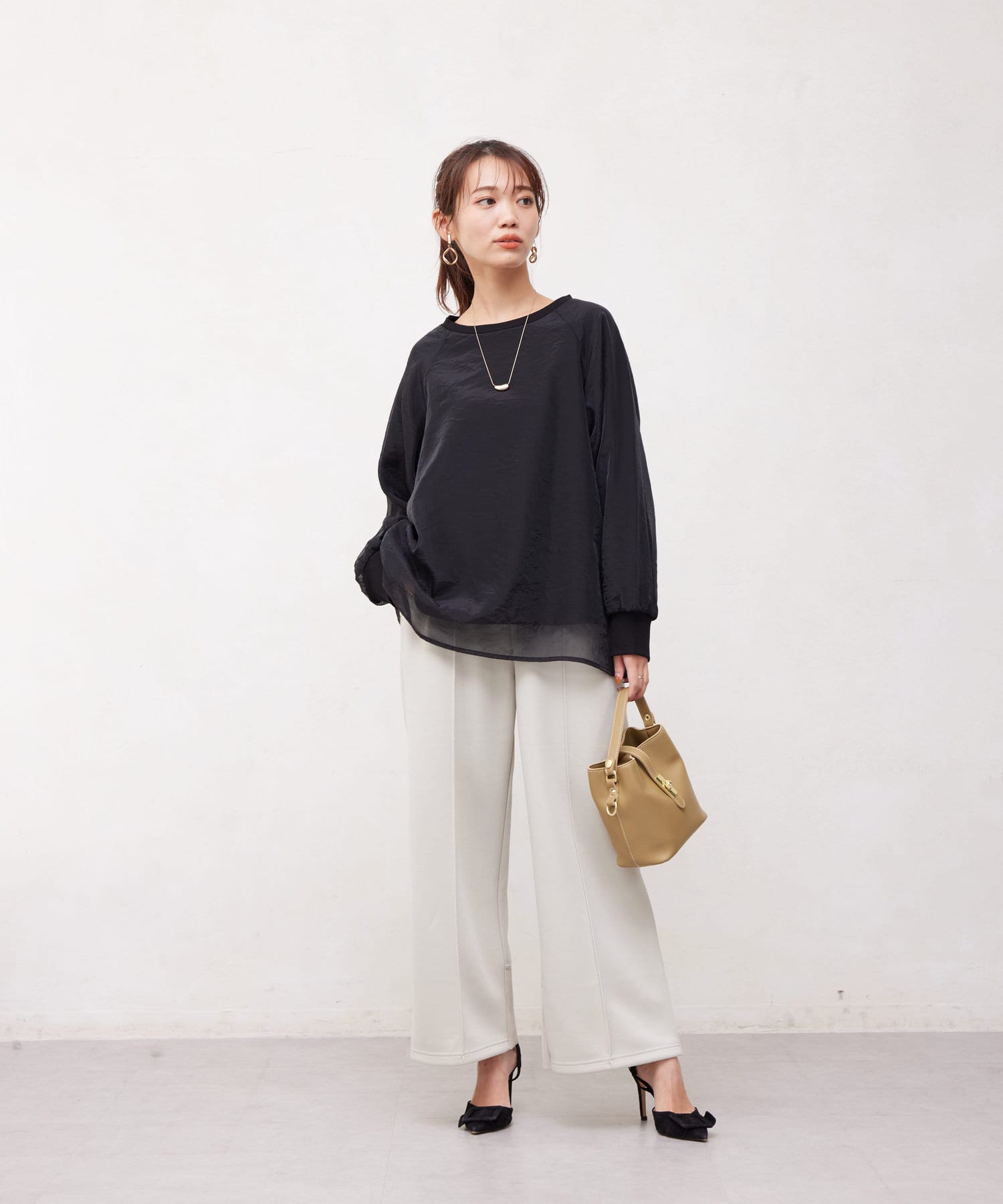 Chez toi(シェトワ) オーガンジーレイヤードプルオーバー