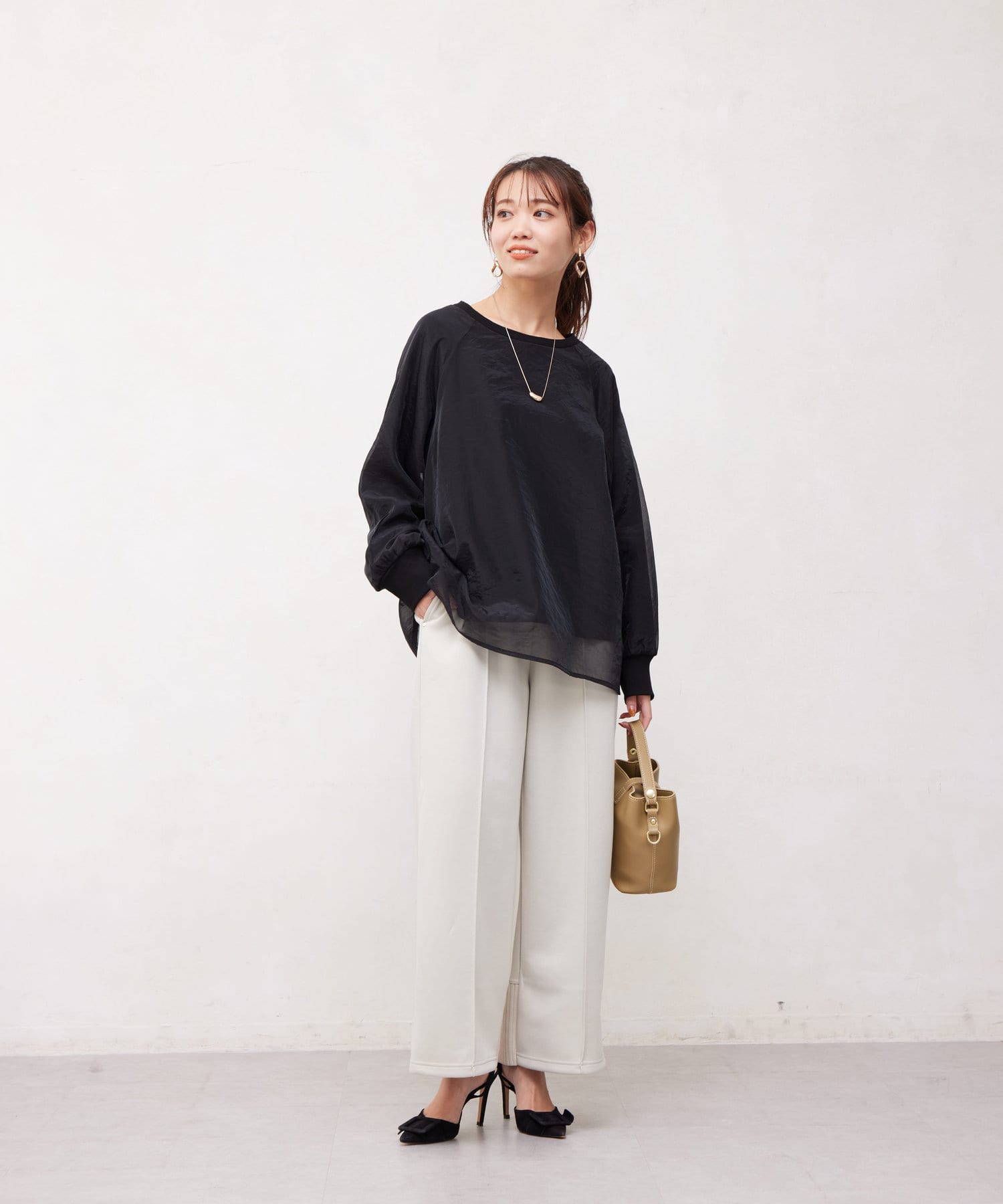 Chez toi(シェトワ) オーガンジーレイヤードプルオーバー