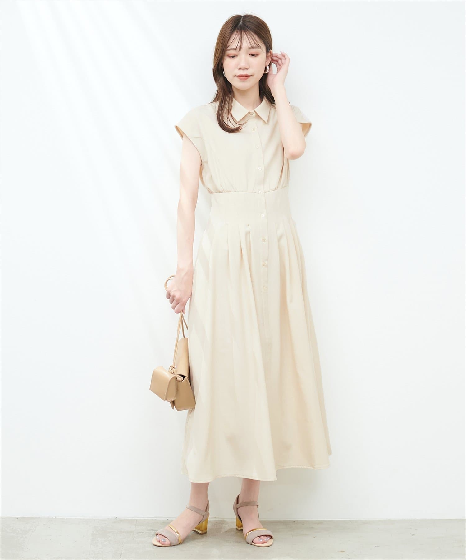 madoka衿付きタックワンピース | natural couture(ナチュラル 