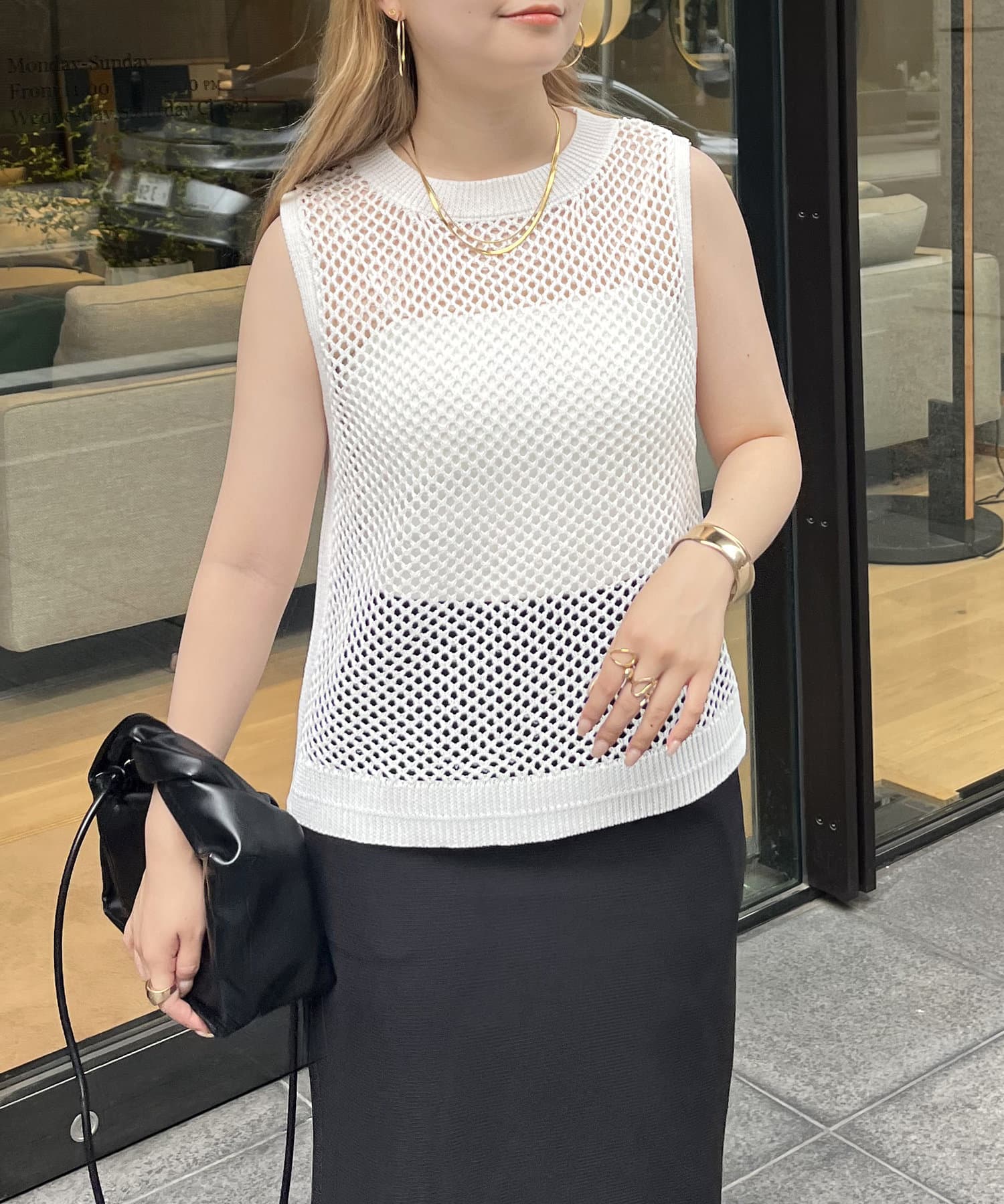 ノースリーブメッシュニット | prose verse(プロズヴェール)レディース