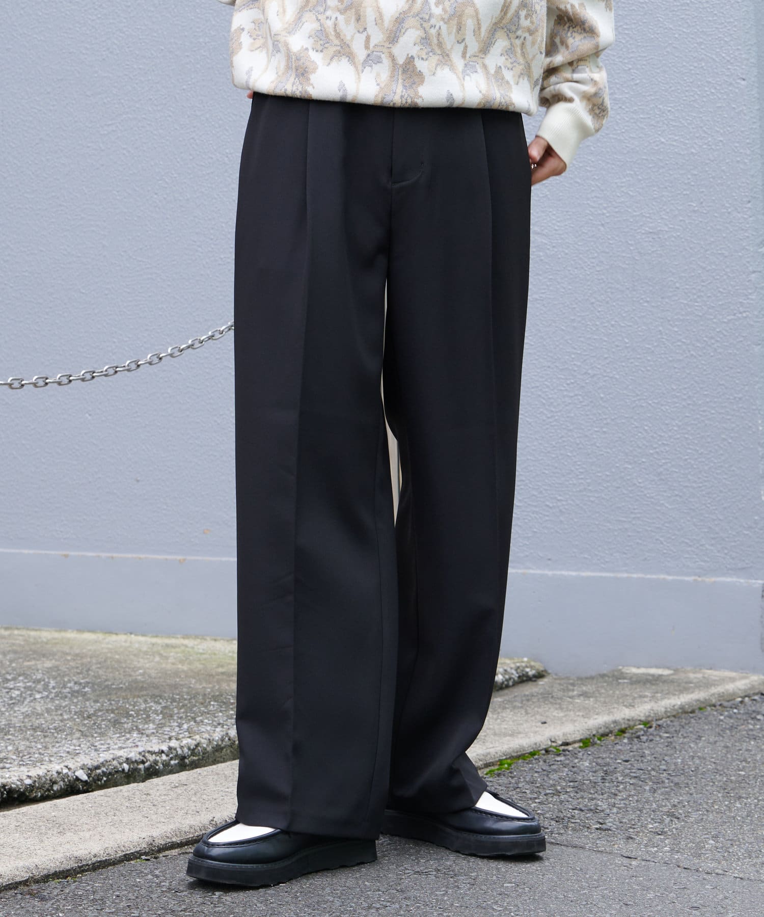 半額SALE／ tensel Pasterip パンツ easy slacks wide パンツ