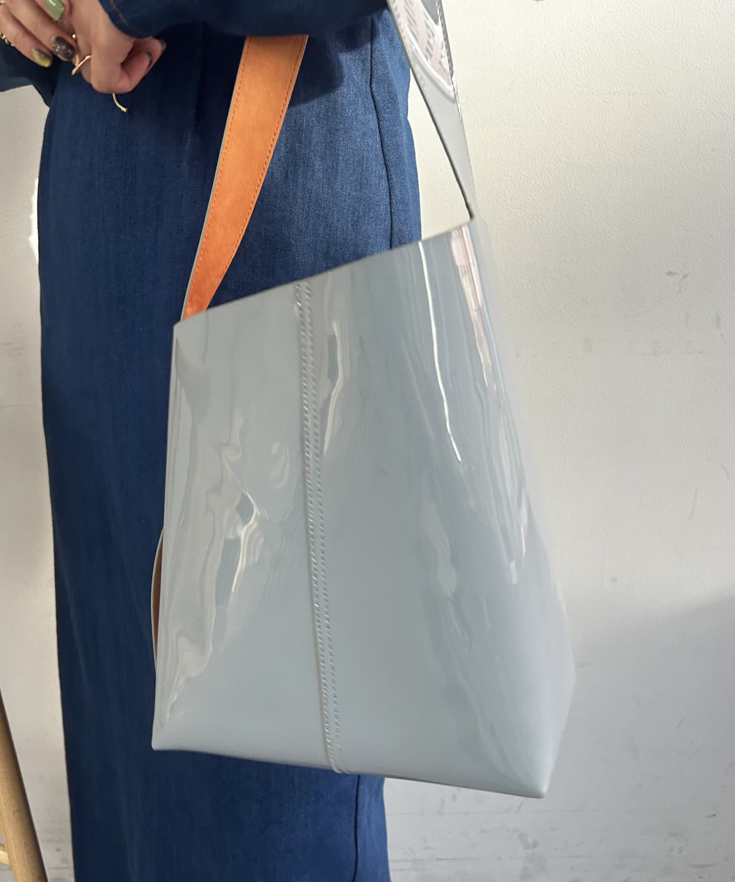 Jena　espace merveilleux(ジェナ　エスパスメルヴェイユ) エナメルバイカラーバッグ