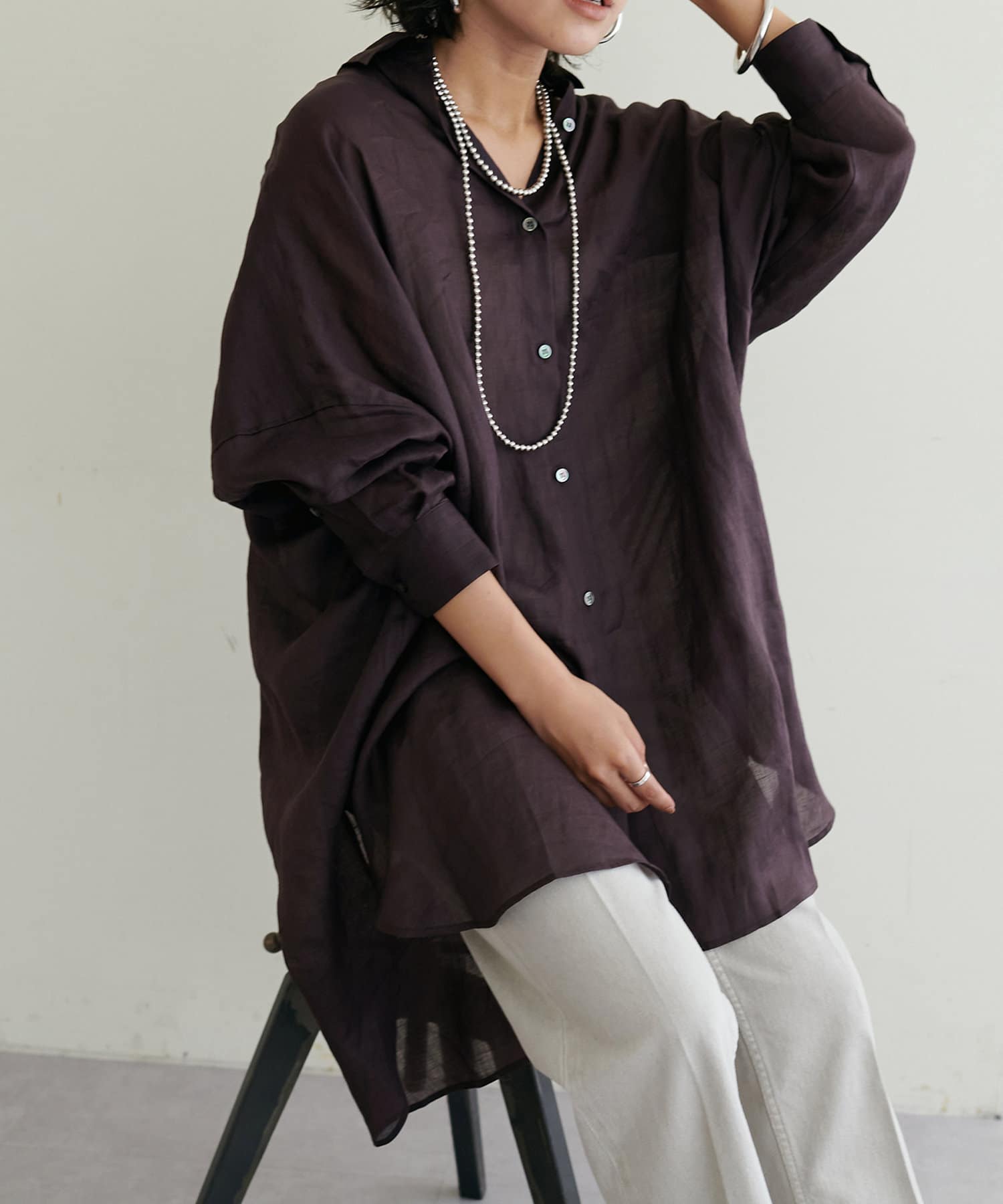 LARUTA(ラルータ) ラミーカラービックシャツ