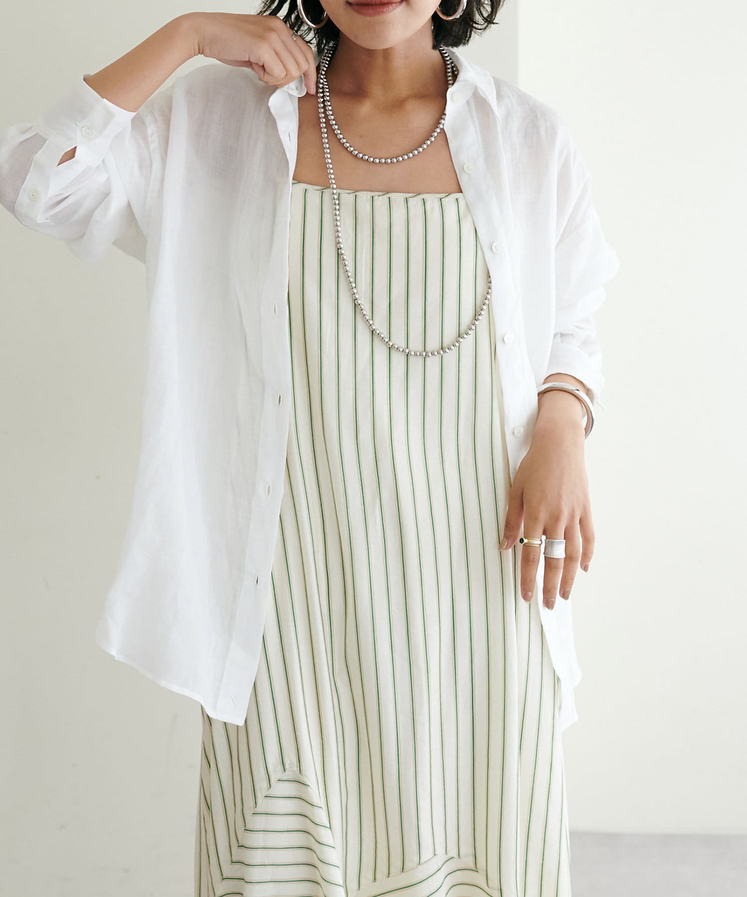 LARUTA(ラルータ) ラミーカラーカシュクールシャツ
