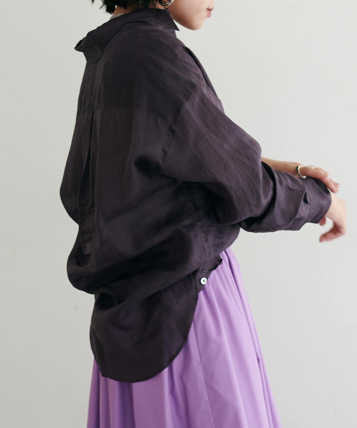 LARUTA(ラルータ) ラミーカラーカシュクールシャツ