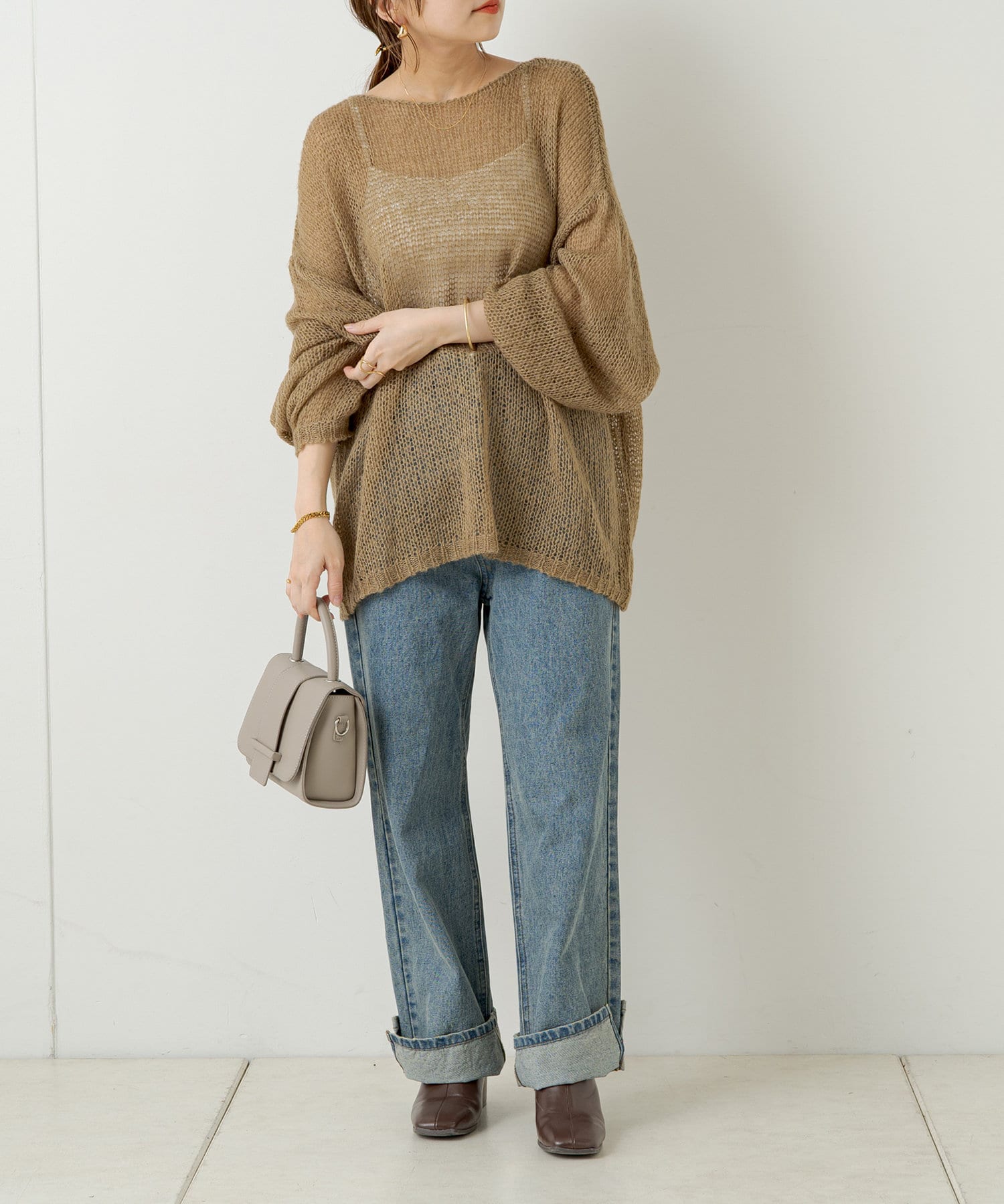 NICE CLAUP / OLIVE des OLIVE OUTLET(ナイスクラップ  / オリーブ デ オリーブ アウトレット) 【WEB限定】【リバイバル】モヘアタッチシアーニット