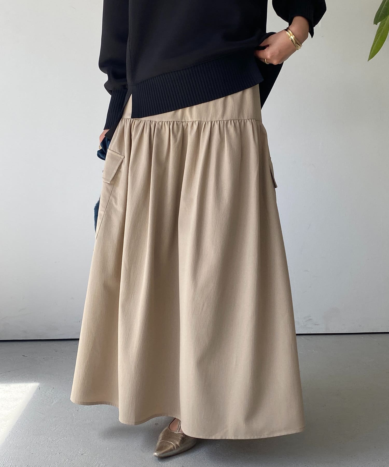 un dix cors(アンディコール) ミリタリーポケットフレアスカート