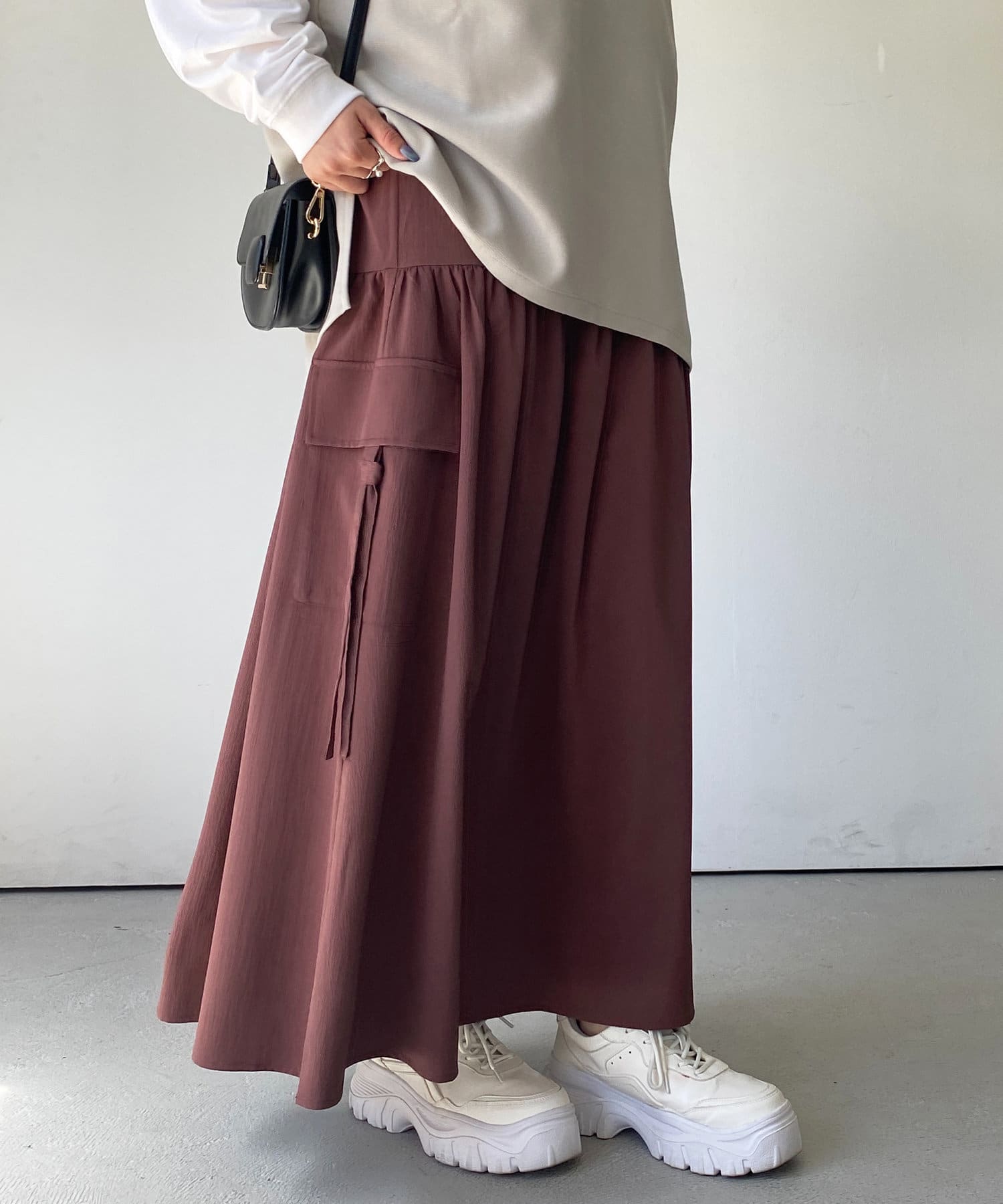 un dix cors(アンディコール) ミリタリーポケットフレアスカート