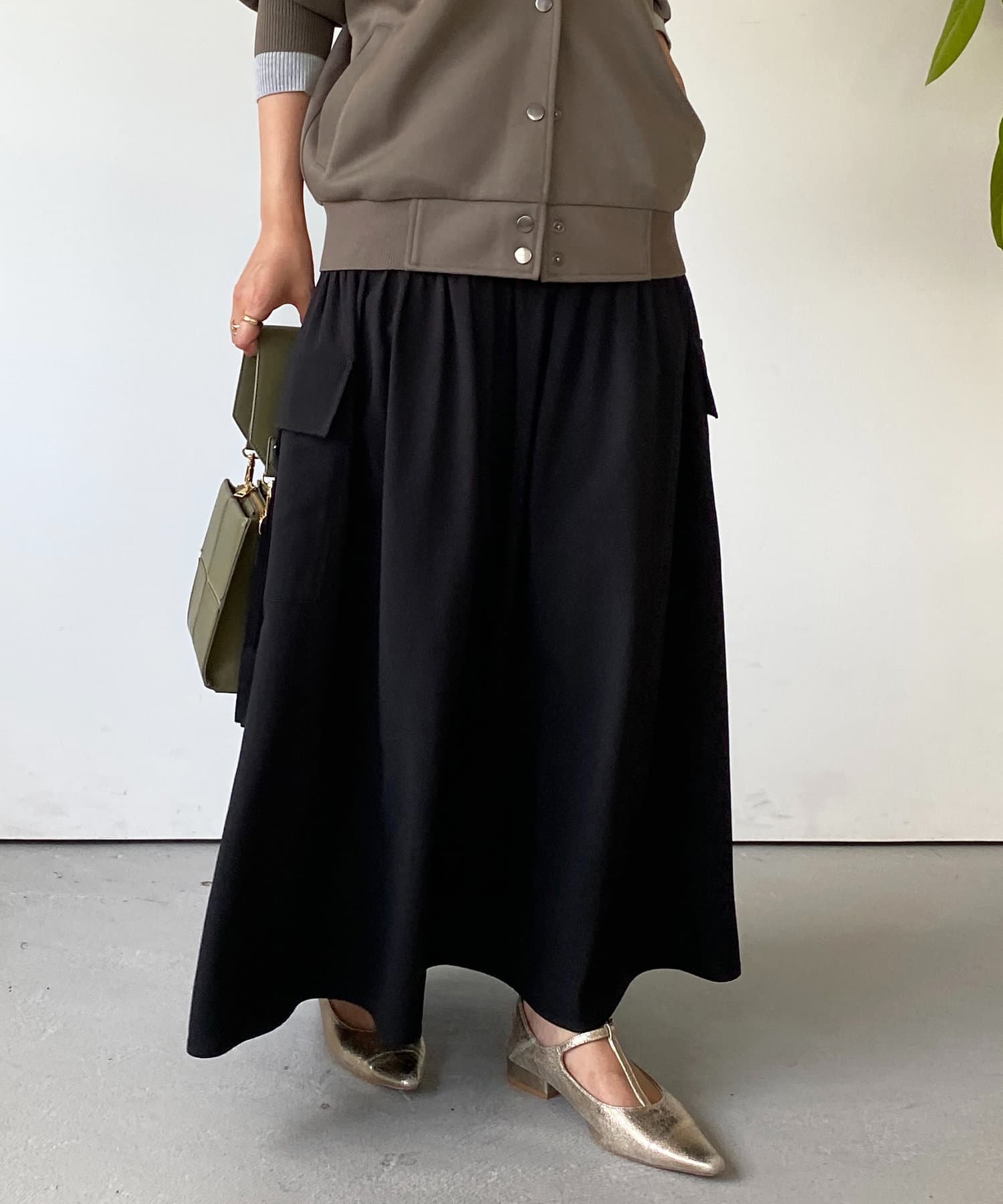 un dix cors(アンディコール) ミリタリーポケットフレアスカート